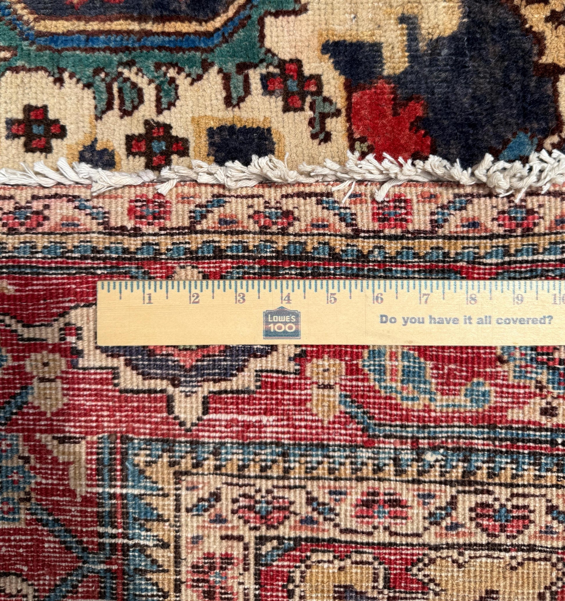 10x7 ft Vintage Heriz Wool Rug: Hand-Knotted Tribal Carpet
