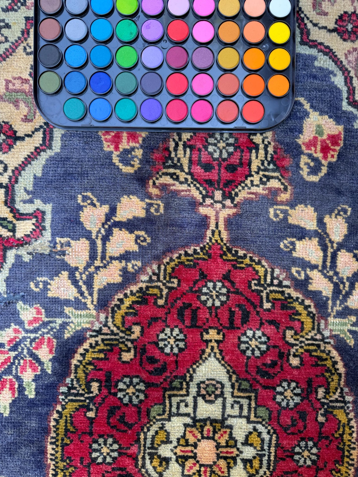 2x3.9 ft Vintage Village Rug: Hand-Knotted Wool Anatolian Carpet