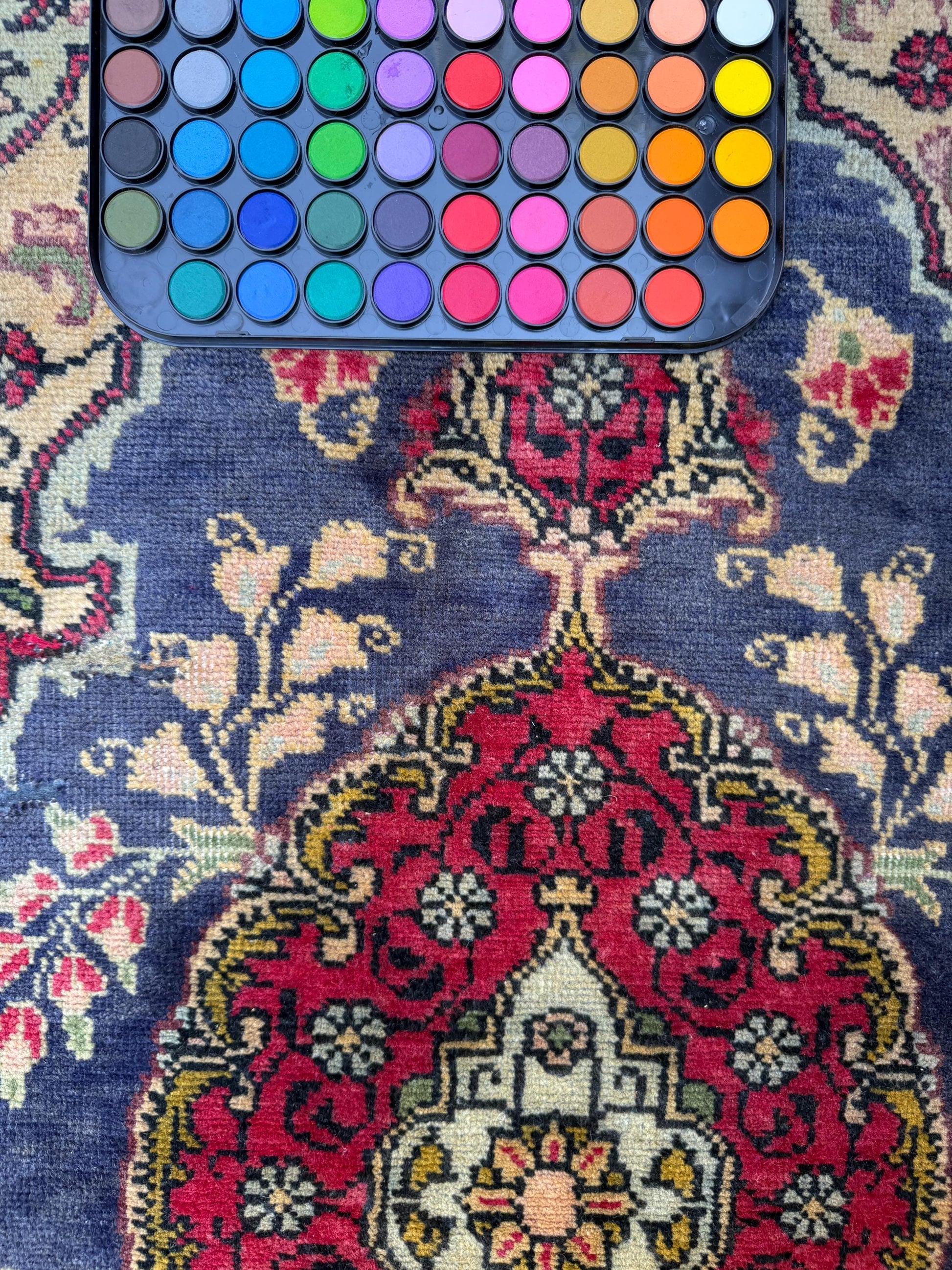 2x3.9 ft Vintage Village Rug: Hand-Knotted Wool Anatolian Carpet