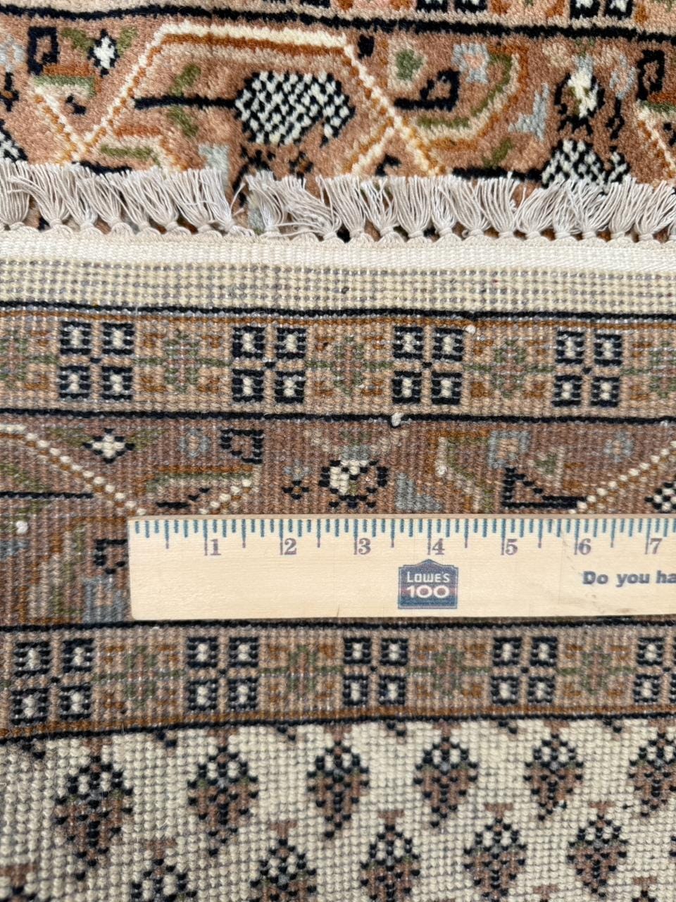 5.4x3 ft Badam Gul Mir 1990s Vintage Wool Rug: Hand Knotted Oriental Carpet, Small Geometric Tribal Area Rug
