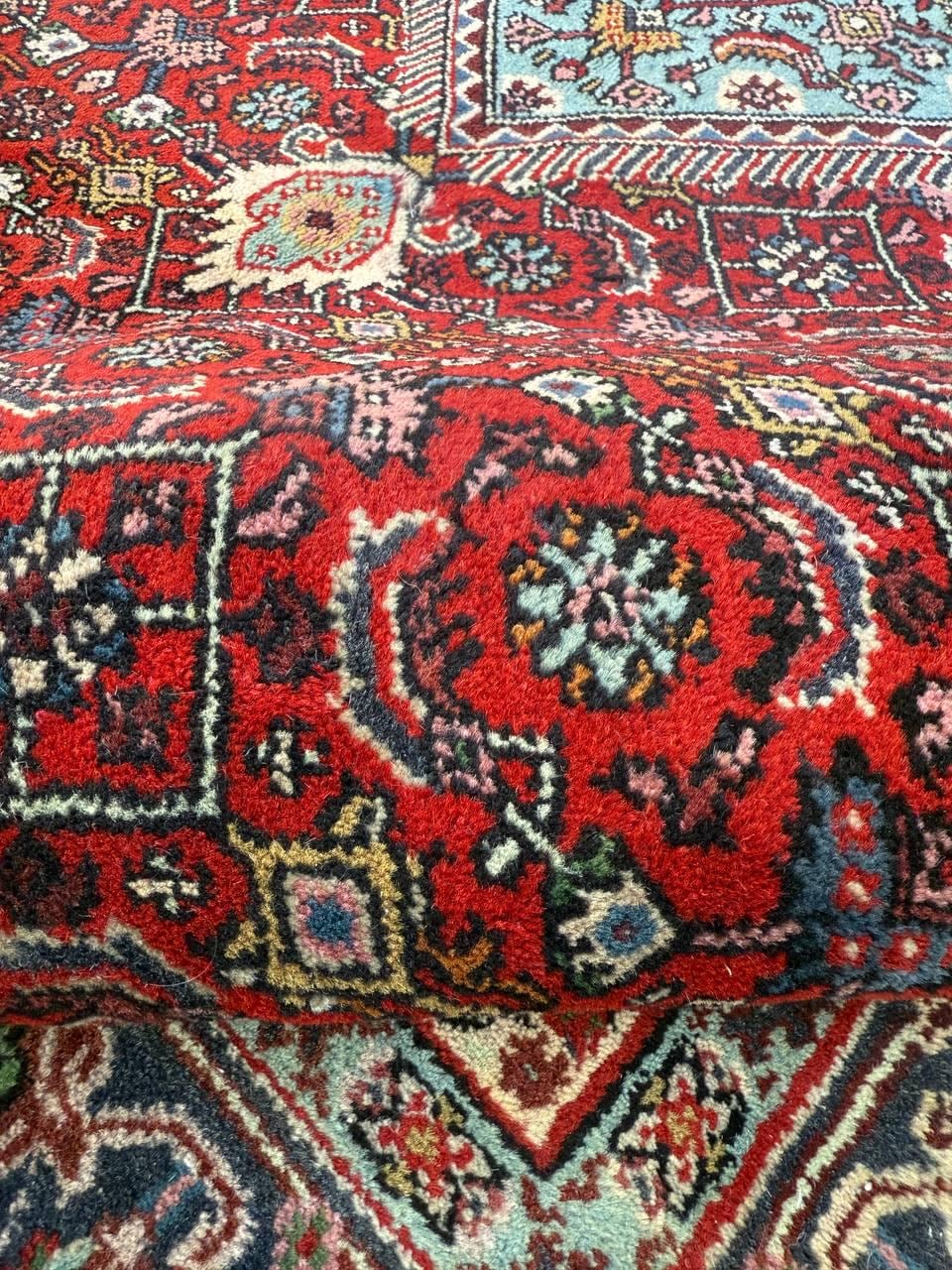 8x6 ft 1960s Vintage Wool Rug: Hand Knotted Bijar Tribal Oriental Carpet