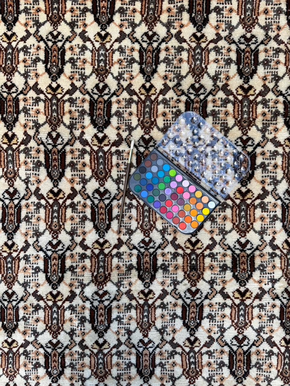 9x7 ft Moroccan Vintage Wool Rug, 1990s Hand Knotted Tribal Berber Carpet, Bohemian Area Rug