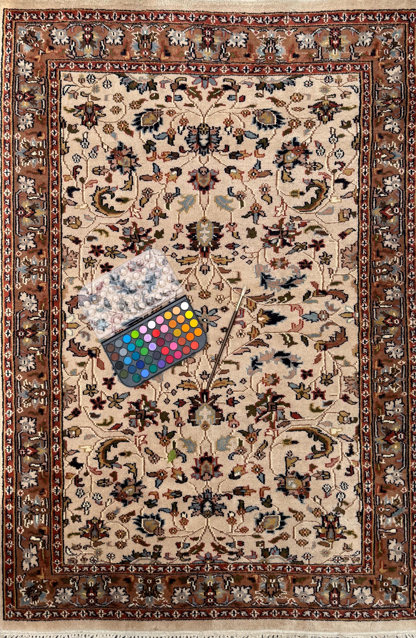 6x4 ft Vintage 1980s Hand Knotted Tabriz Wool Rug: Traditional Oriental Carpet