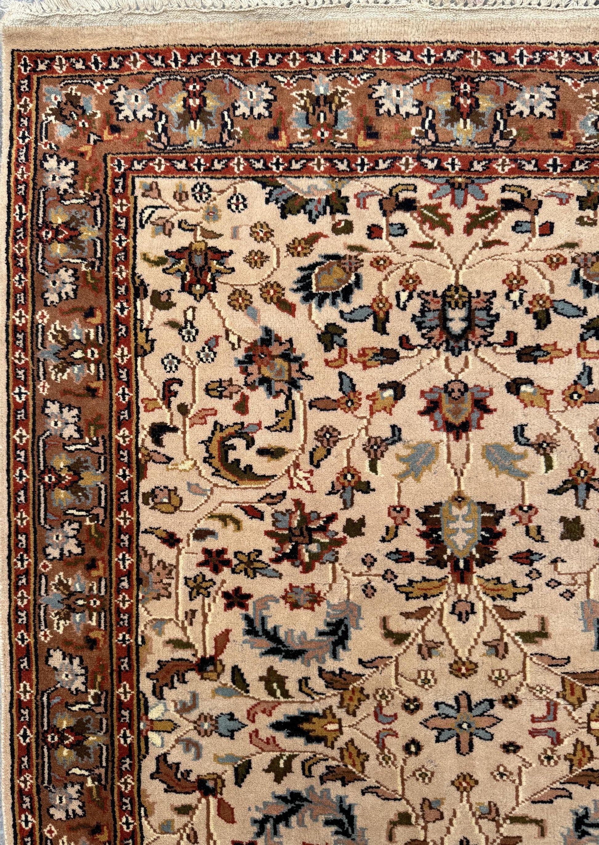 6x4 ft Vintage 1980s Hand Knotted Tabriz Wool Rug: Traditional Oriental Carpet