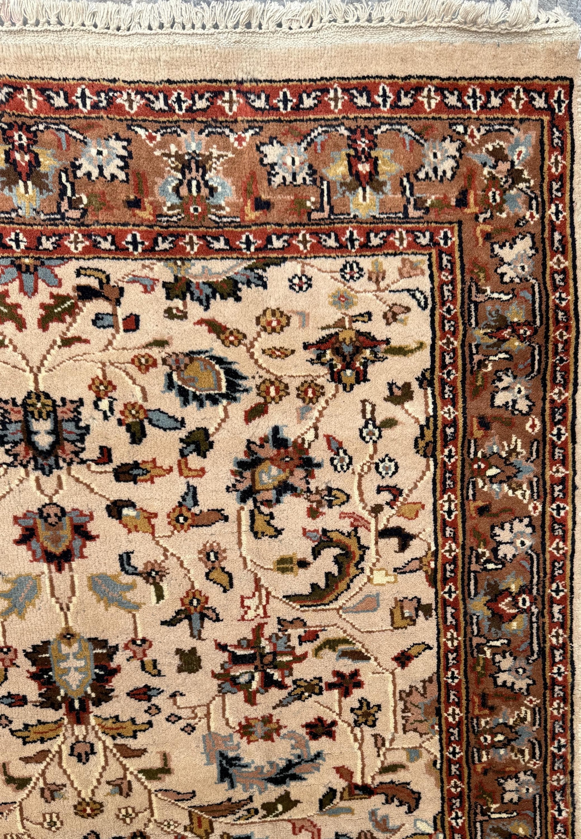 6x4 ft Vintage 1980s Hand Knotted Tabriz Wool Rug: Traditional Oriental Carpet