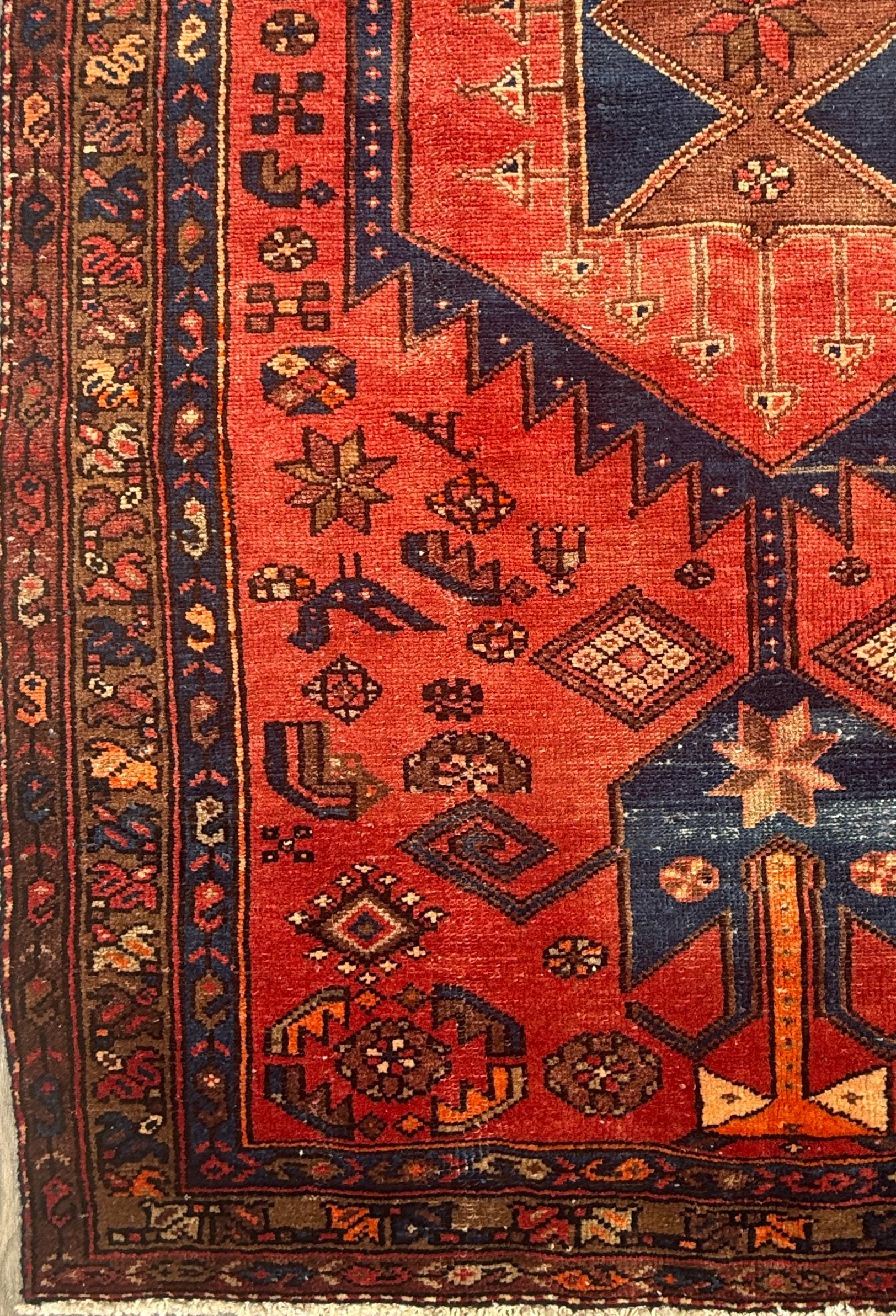 4x7 ft 1930s Vintage Tribal Wool Rug Hand-Knotted Anatolian Carpet