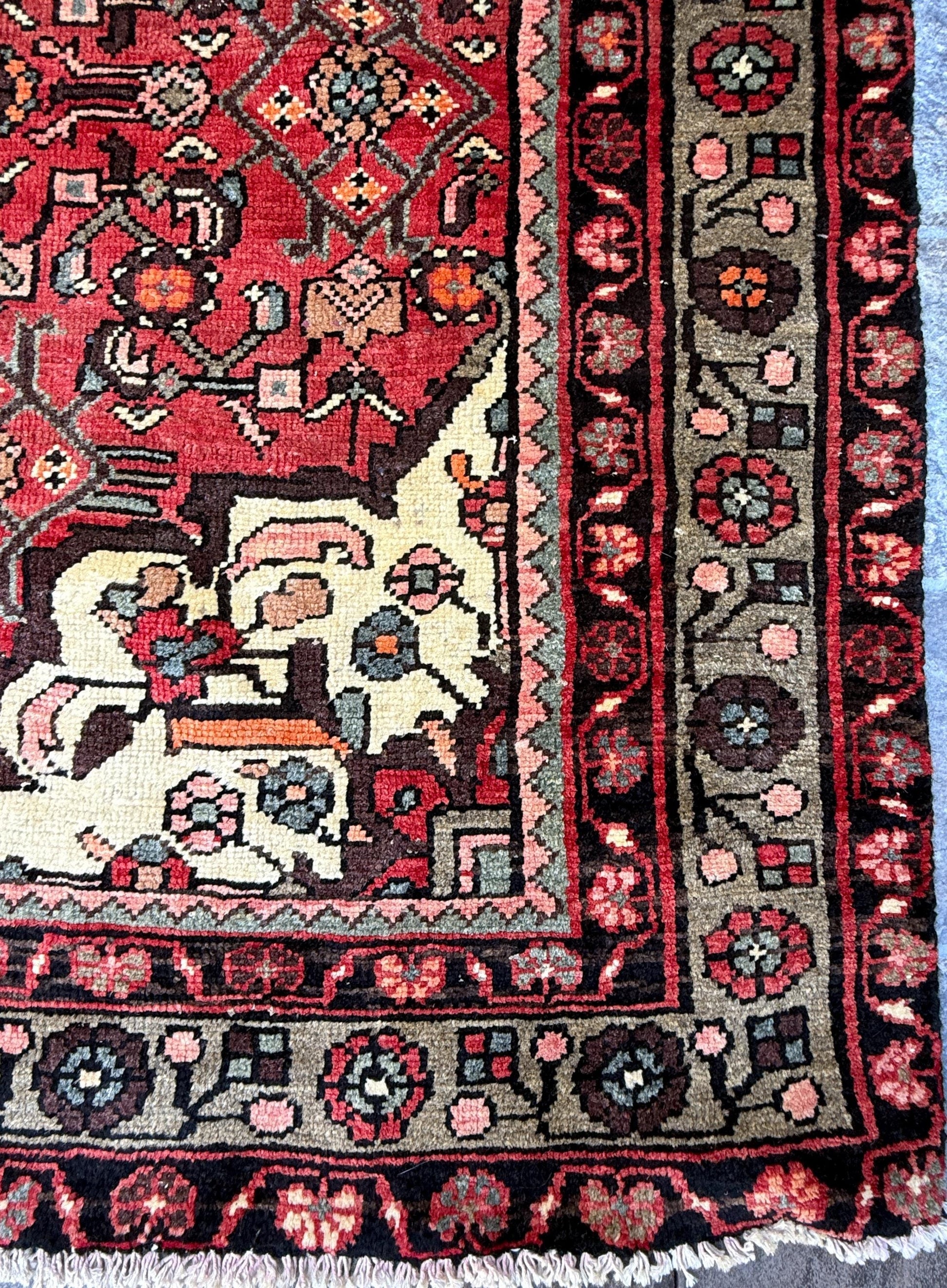 5x10 ft Vintage Anatolian Rug: 1930s Hand-Knotted Wool Carpet