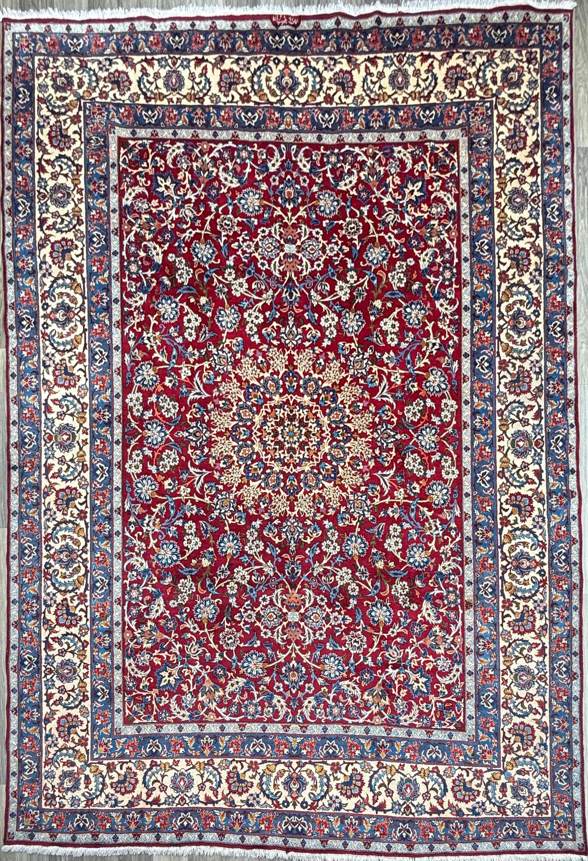 9x13 ft. Signed Vintage 1990s Tabriz Rug: Hand Knotted Wool Oriental Area Carpet