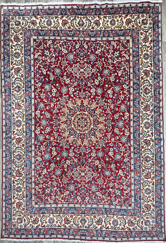 9x13 ft. Signed Vintage 1990s Tabriz Rug: Hand Knotted Wool Oriental Area Carpet