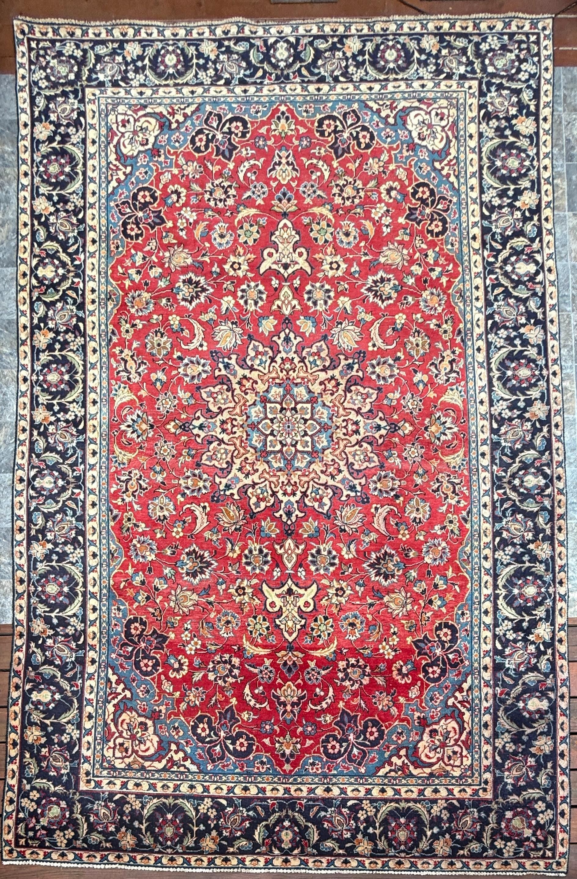 7x12 ft Vintage Anatolian Hand Knotted Geometric Wool Rug
