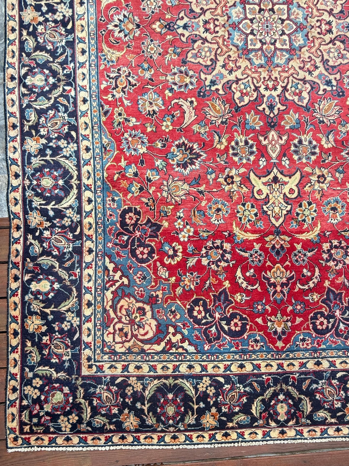 7x12 ft Vintage Anatolian Hand Knotted Geometric Wool Rug