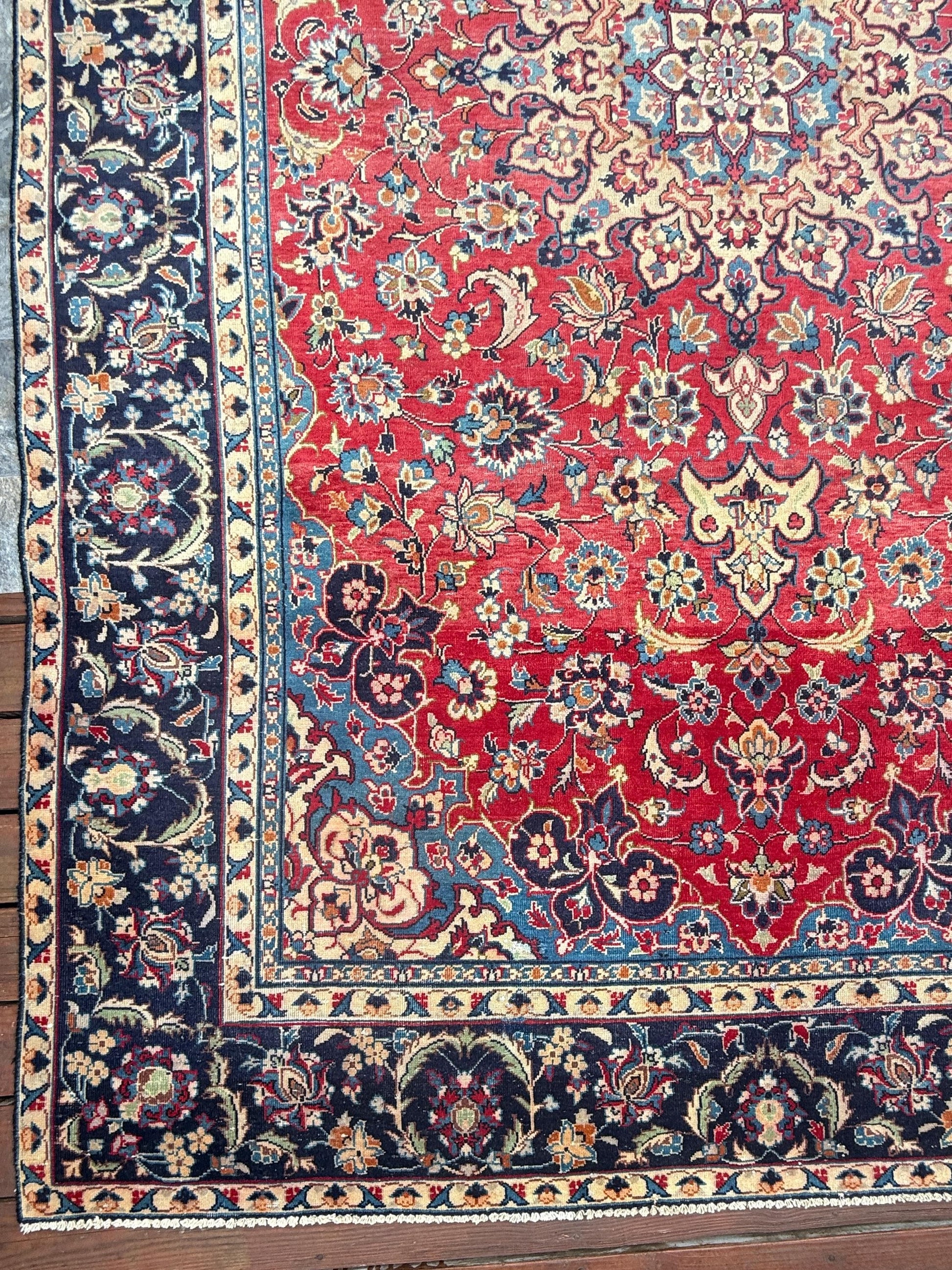 7x12 ft Vintage Anatolian Hand Knotted Geometric Wool Rug