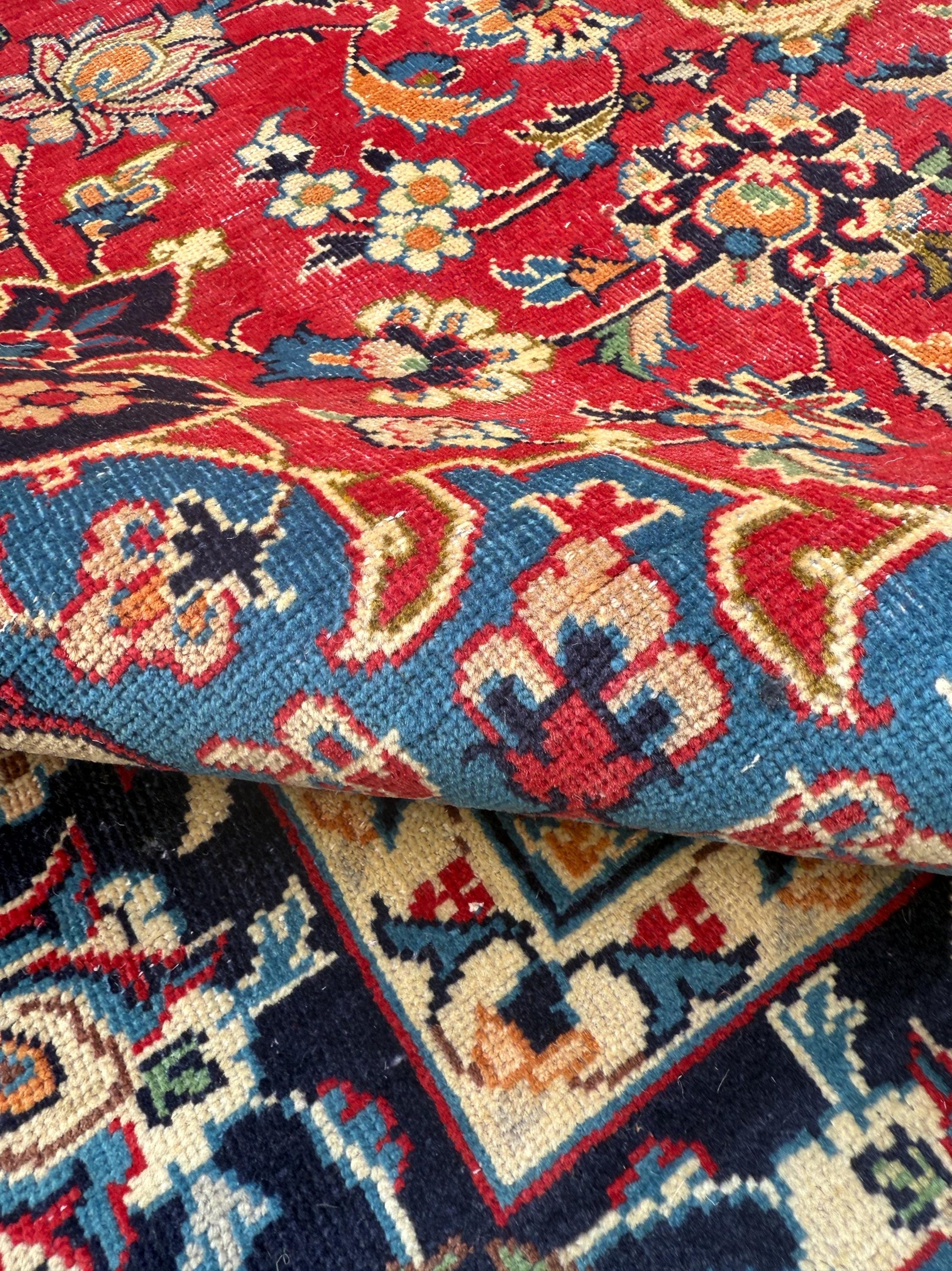 7x12 ft Vintage Anatolian Hand Knotted Geometric Wool Rug