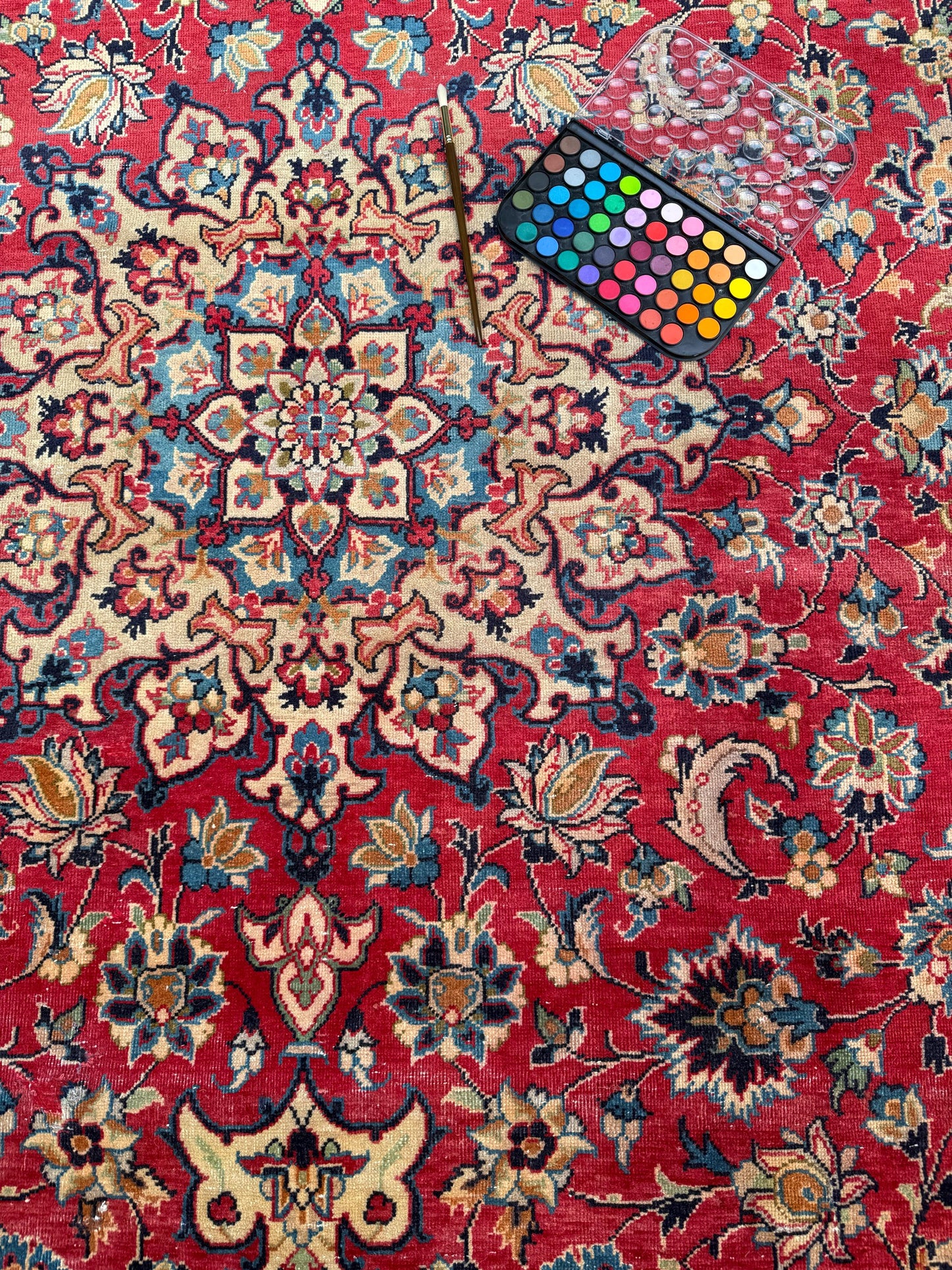 7x12 ft Vintage Anatolian Hand Knotted Geometric Wool Rug