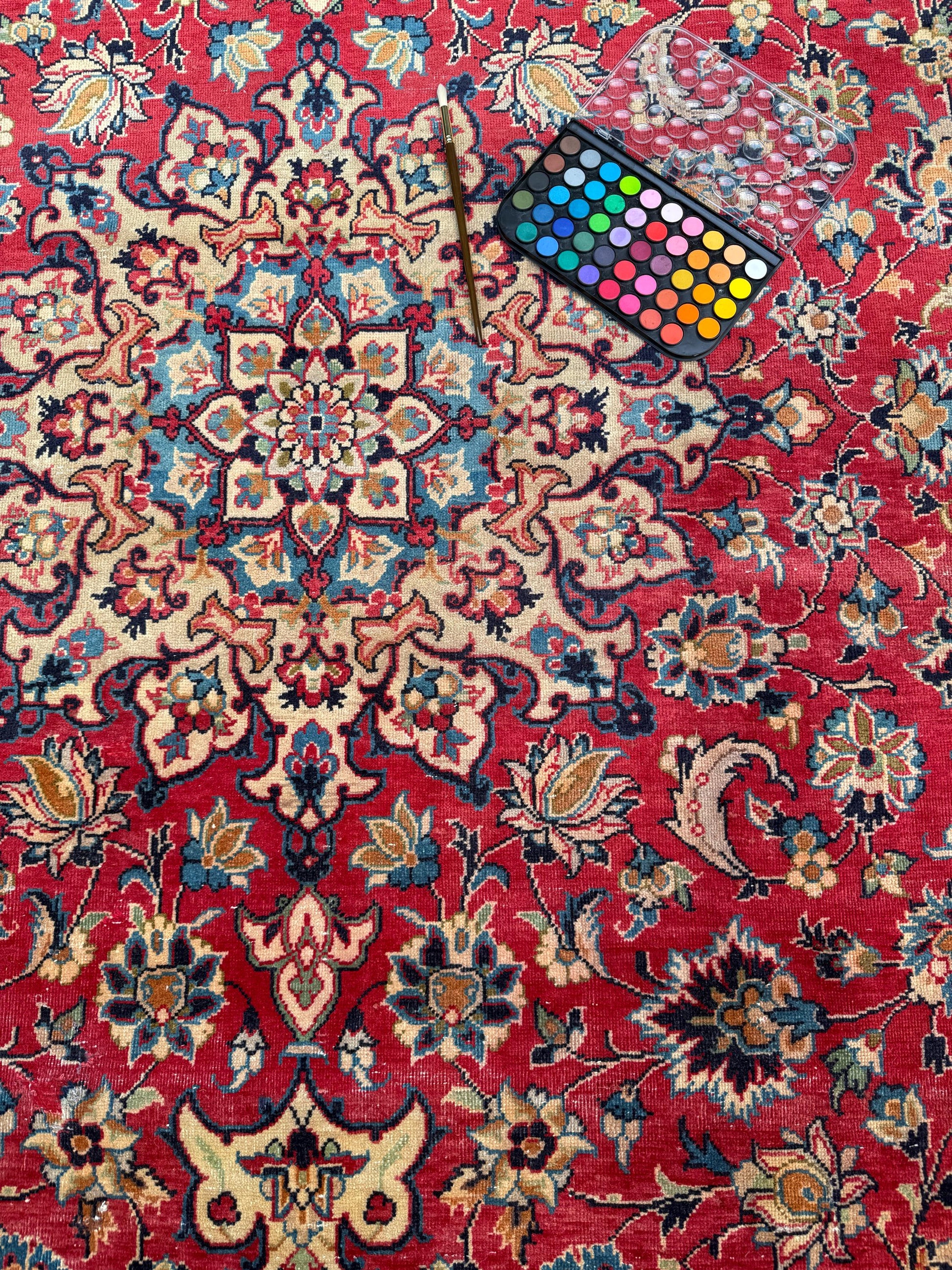 7x12 ft Vintage Anatolian Hand Knotted Geometric Wool Rug
