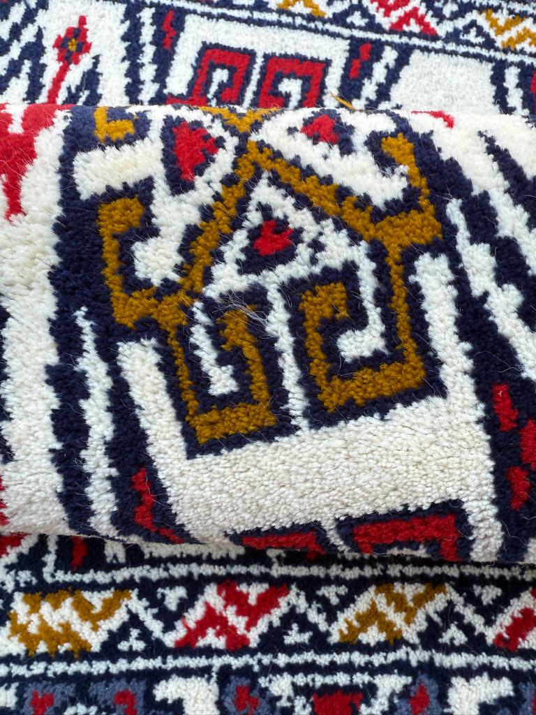 3x1 ft Vintage Turkmen Wool Rug: Hand-Knotted Oriental Accent