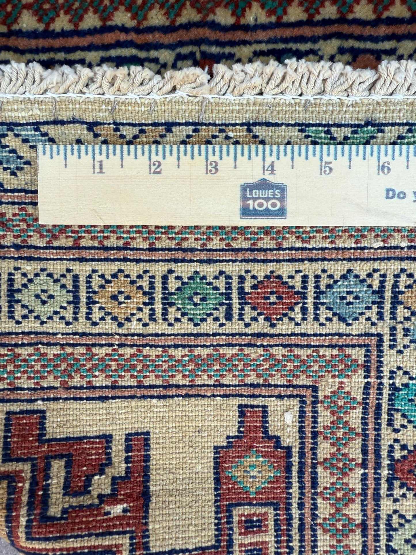 2x2 ft Vintage Rug Hand Knotted Wool Anatolian Accent, 1930s Geometric Design