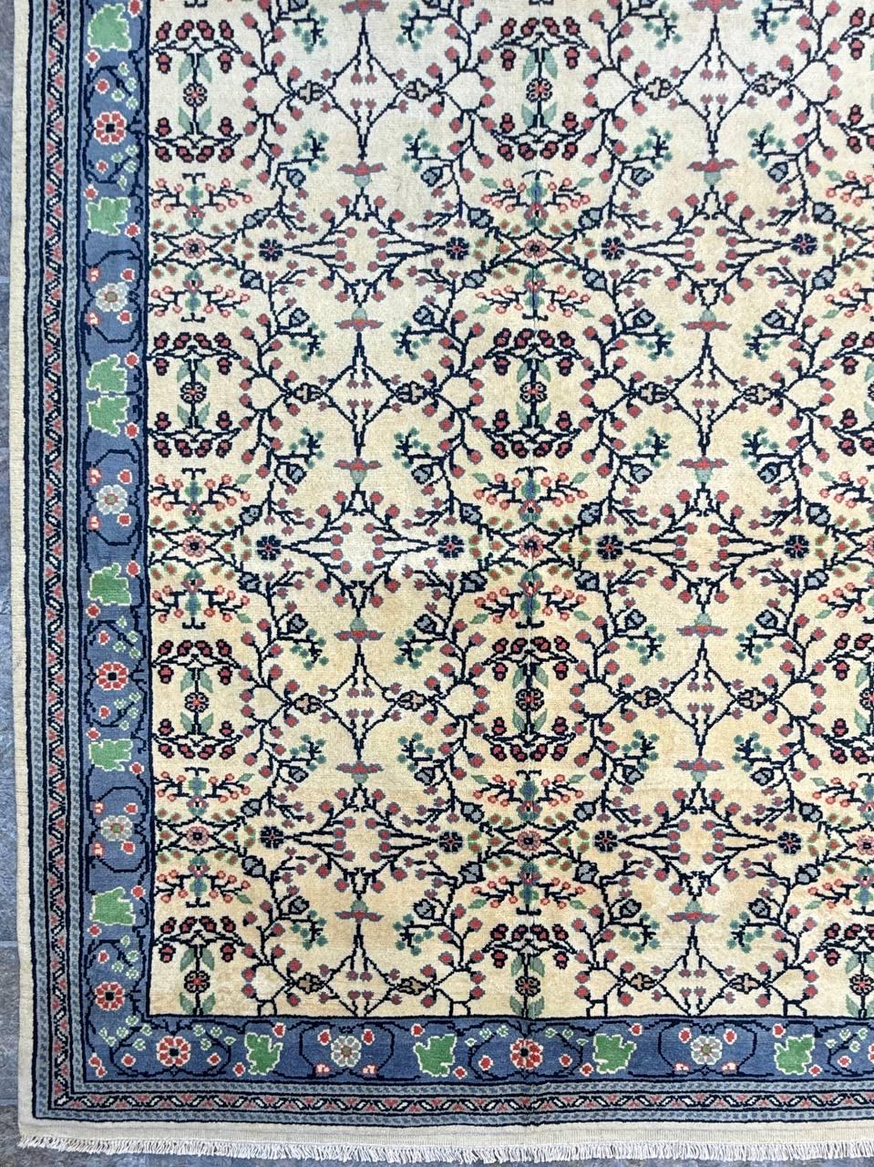 7x5 ft Vintage 1990s Qaisery Wool Rug, Hand Knotted Oriental Carpet, Geometric Anatolian Area Rug