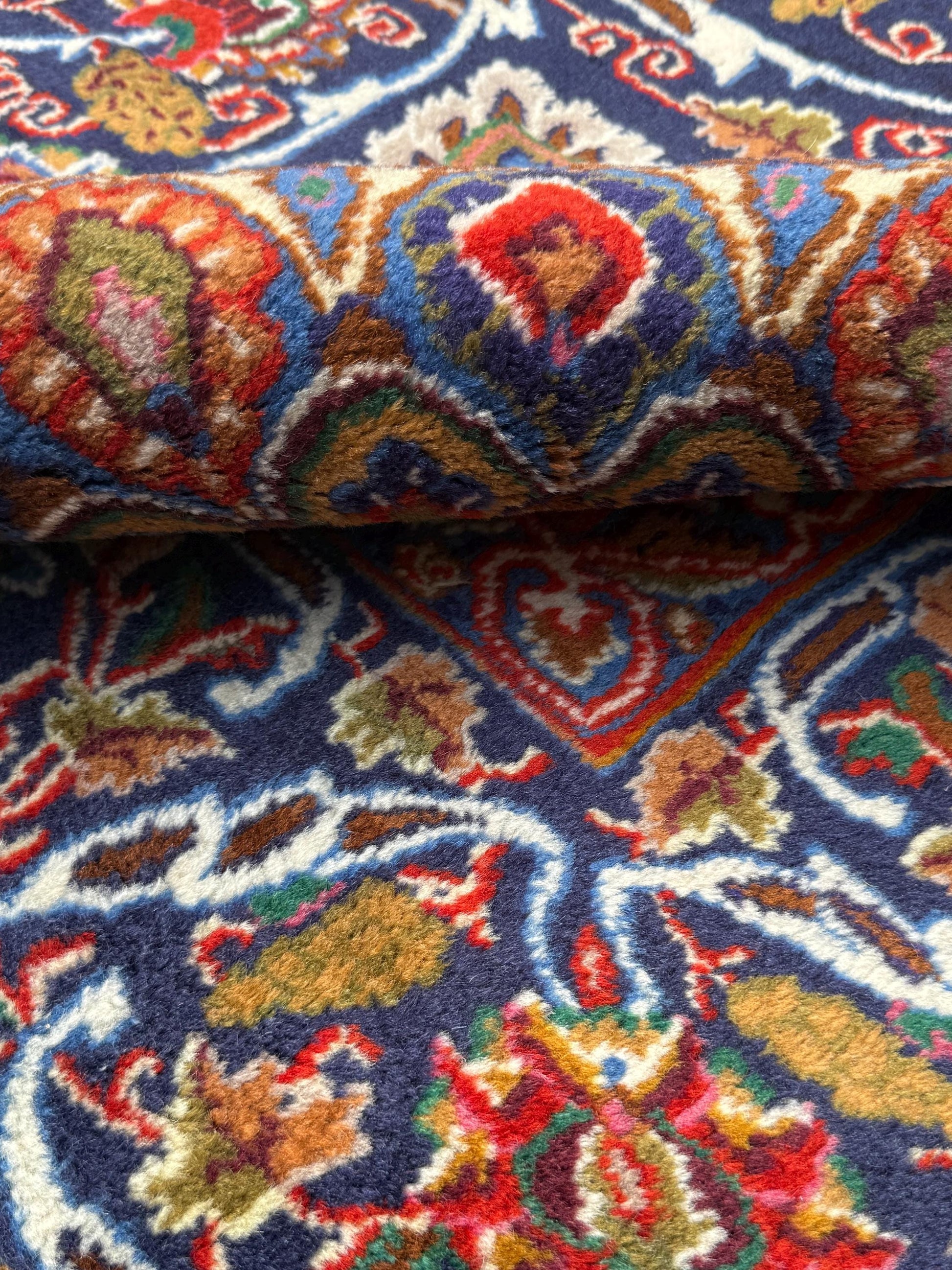 10x13 ft. 1960s Hand Knotted Kashmar Rug: Vintage Gonbad Wool Area Rug