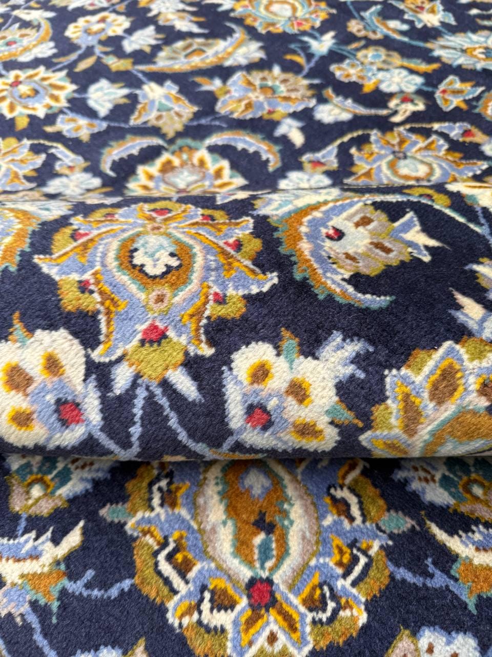 10x13.5 ft Signed Vintage 1970s Rug: Hand Knotted Wool Carpet, Bohemian Village Traditional Oriental Large Area Rug