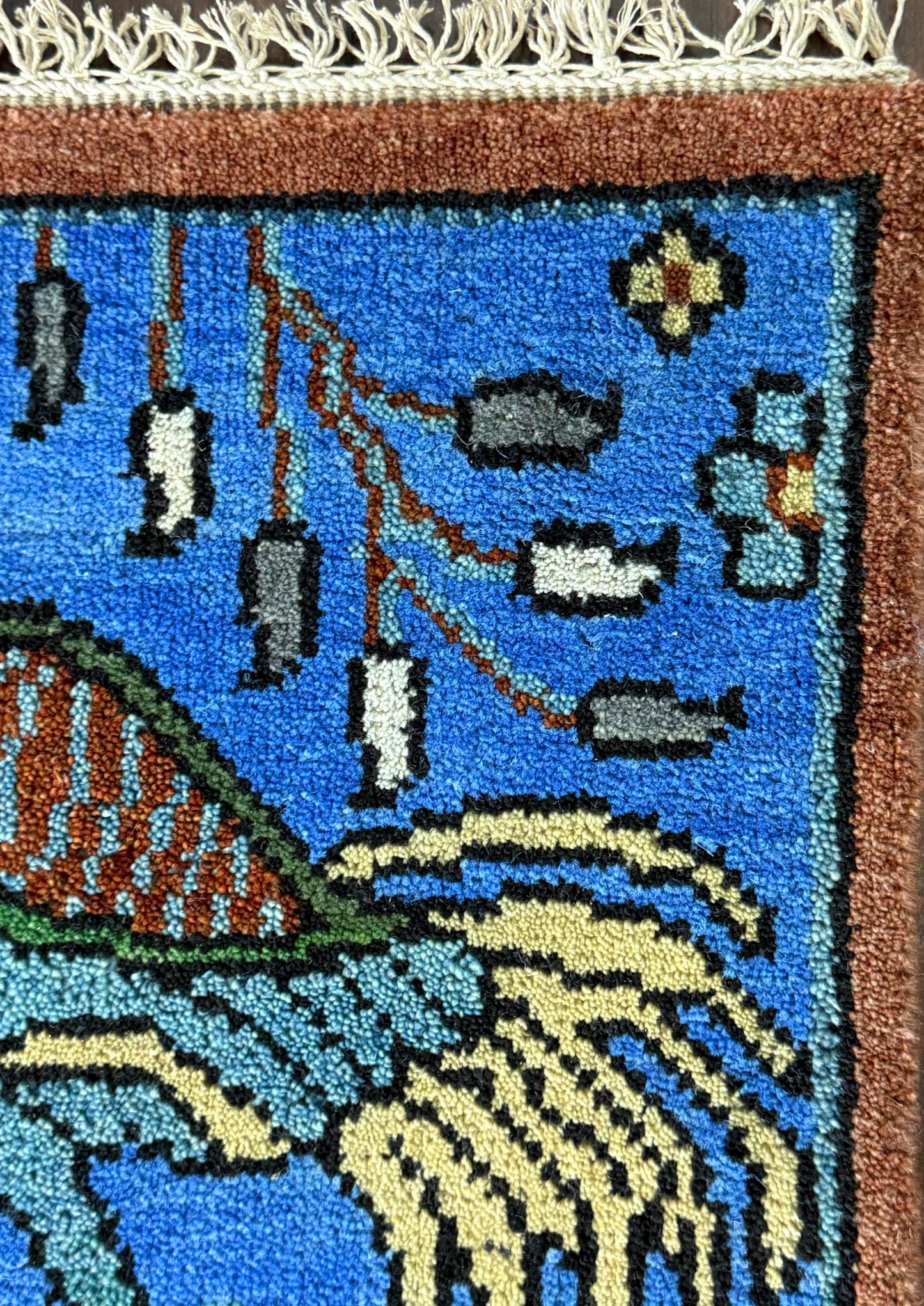 2x3 ft Handmade Oushak Rug: Tree of Life Wool Carpet