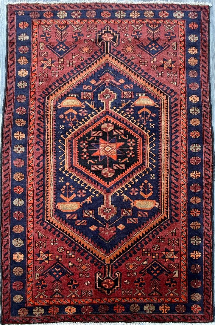 4.8x7 ft Geometric Village Rug, 1930s Vintage Hand Knotted Wool Carpet, Anatolian Oriental Area Rug
