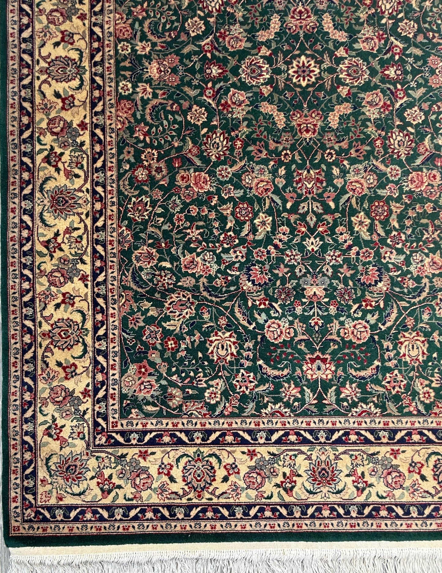 9x6 ft Vintage Tabriz Silk & Wool Rug: 1970s Hand-Knotted Oriental Carpet