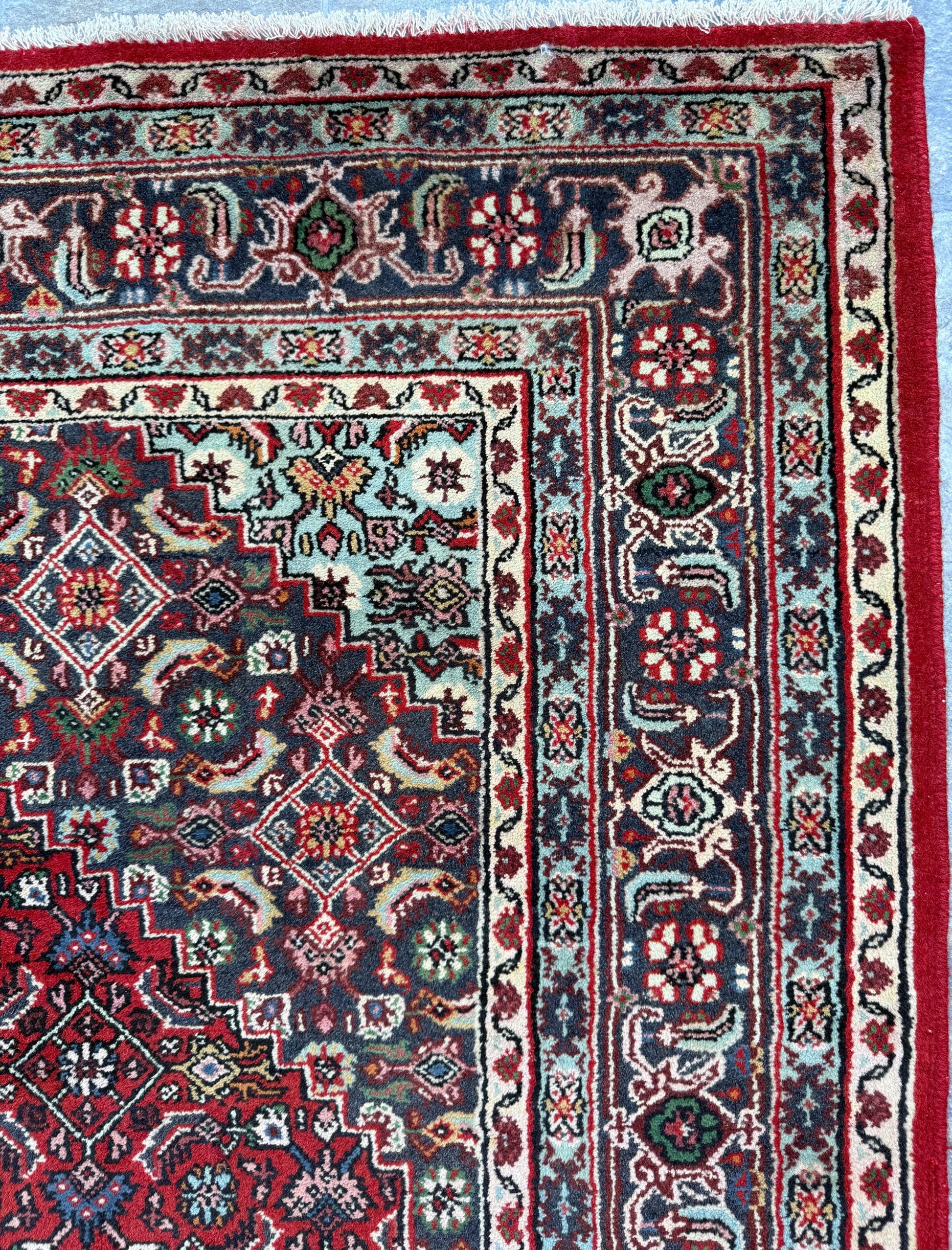 8x6 ft 1960s Vintage Wool Rug: Hand Knotted Bijar Tribal Oriental Carpet