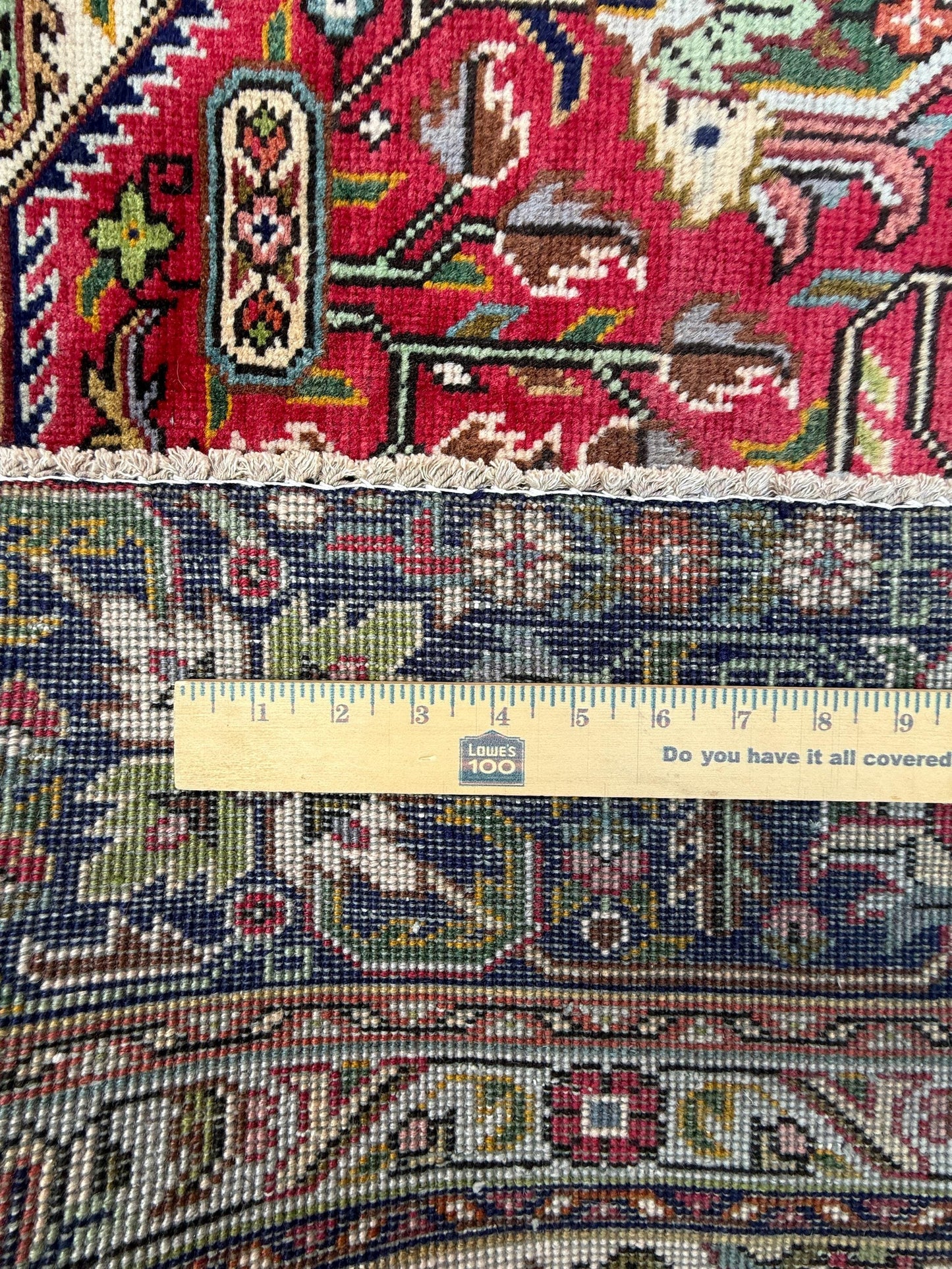 6x8 ft Hand-Knotted Heriz 1940s Vintage Rug, Anatolian Wool Tribal Carpet