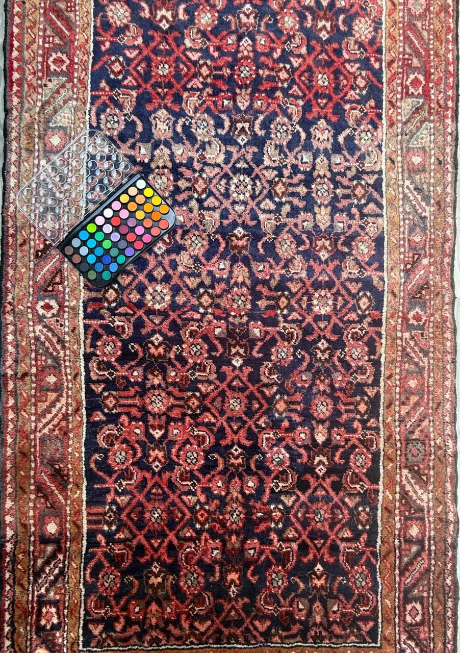3.10x11 ft Anatolian Vintagev1930s Geometric Runner: Hand Knotted Wool Oriental Village Rug
