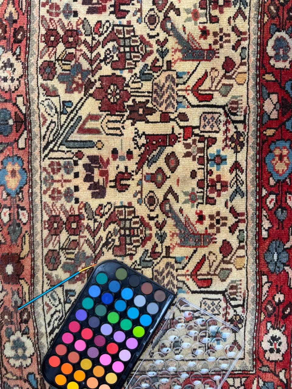 2.2x3.6 ft Vintage Tree of Life Rug: Hand-Knotted Wool Carpet