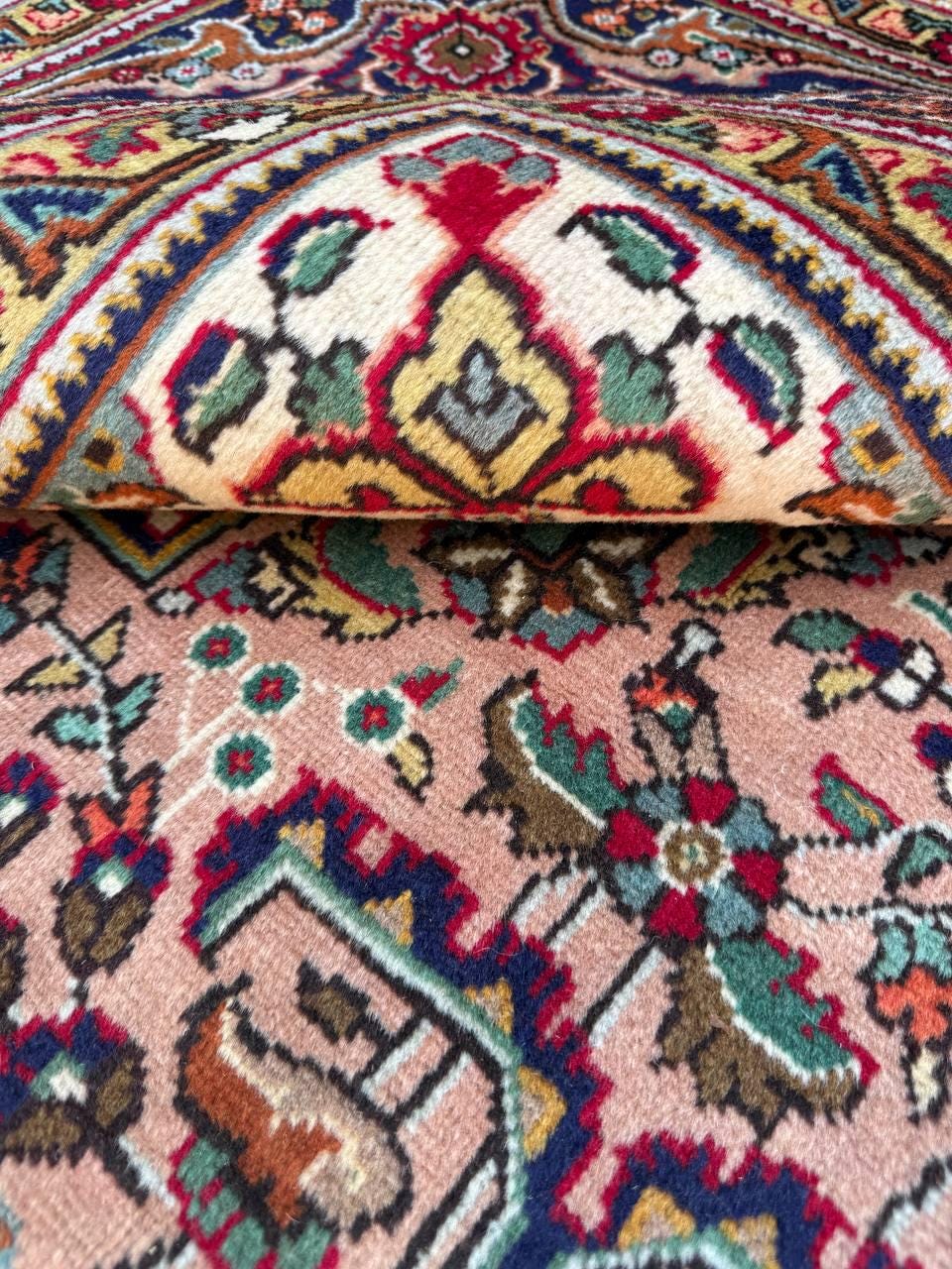 8.4x11.5 ft. Vintage 1940s Kashan Royal Design Rug: Hand Knotted Wool Oriental Bohemian Large Carpet