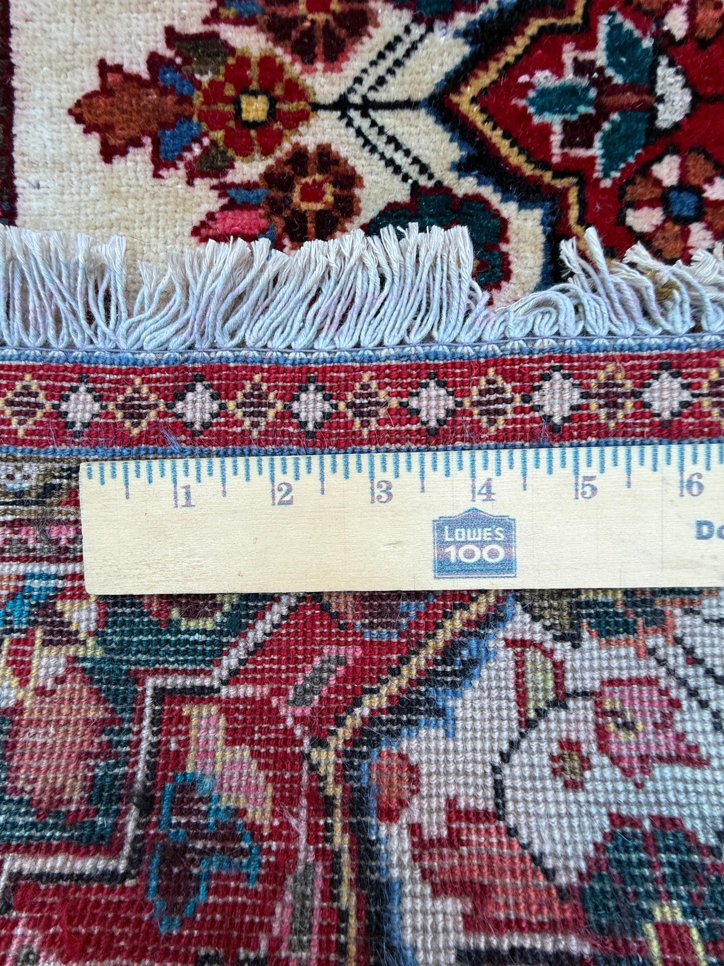 4x2 ft Vintage 1980s Saroukh Wool Rug: Hand-Knotted Oriental Carpet