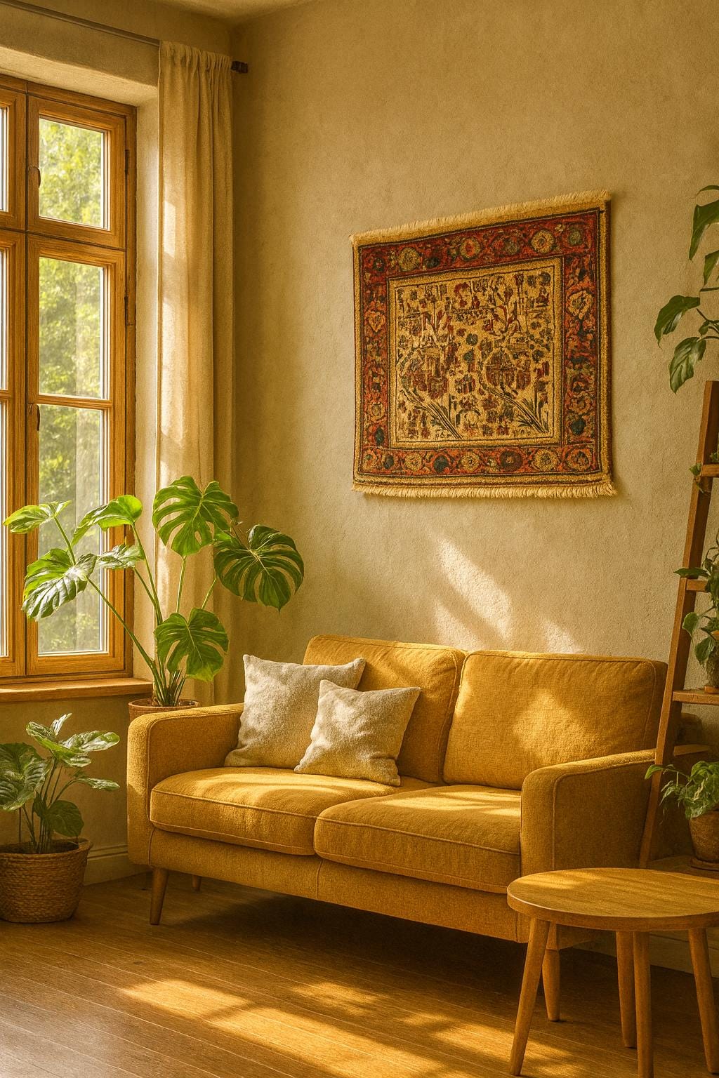 2.2x3.6 ft Vintage Tree of Life Rug: Hand-Knotted Wool Carpet
