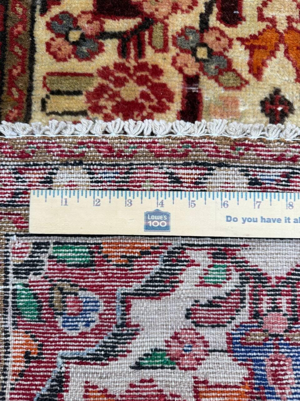 1930s Turkish Village Rug: Hand-Knotted Wool Geometric Accent Carpet 2.1x3.1 ft