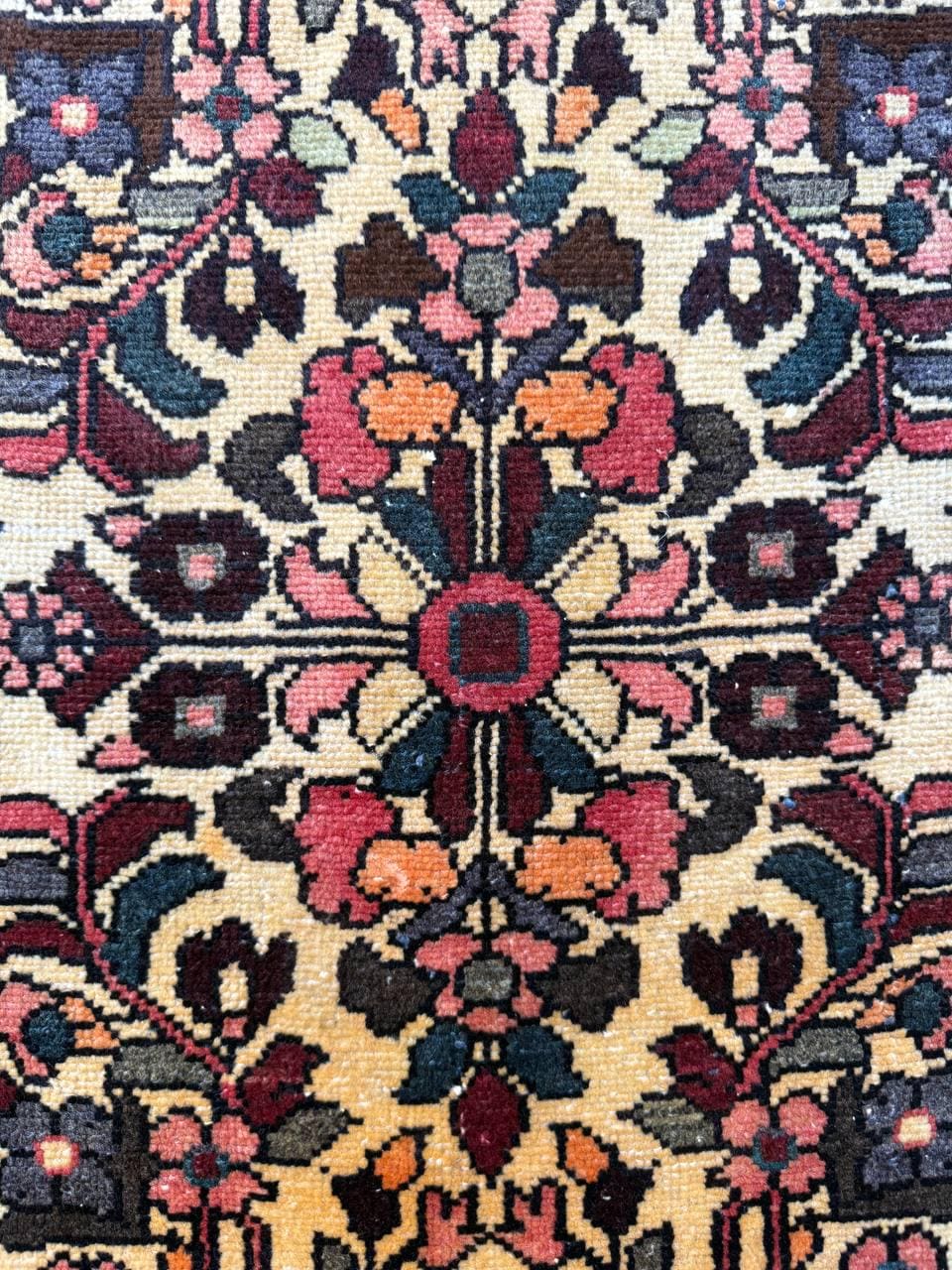 2.1x3.7 ft Vintage 1930s Adana Tribal Rug, Geometric Wool Carpet, Hand Knotted Oriental Village Accent