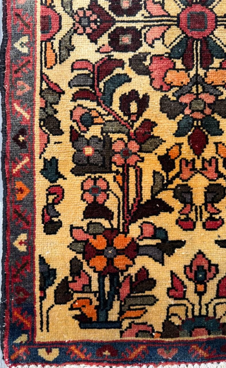 2.1x3.7 ft Vintage 1930s Adana Tribal Rug, Geometric Wool Carpet, Hand Knotted Oriental Village Accent