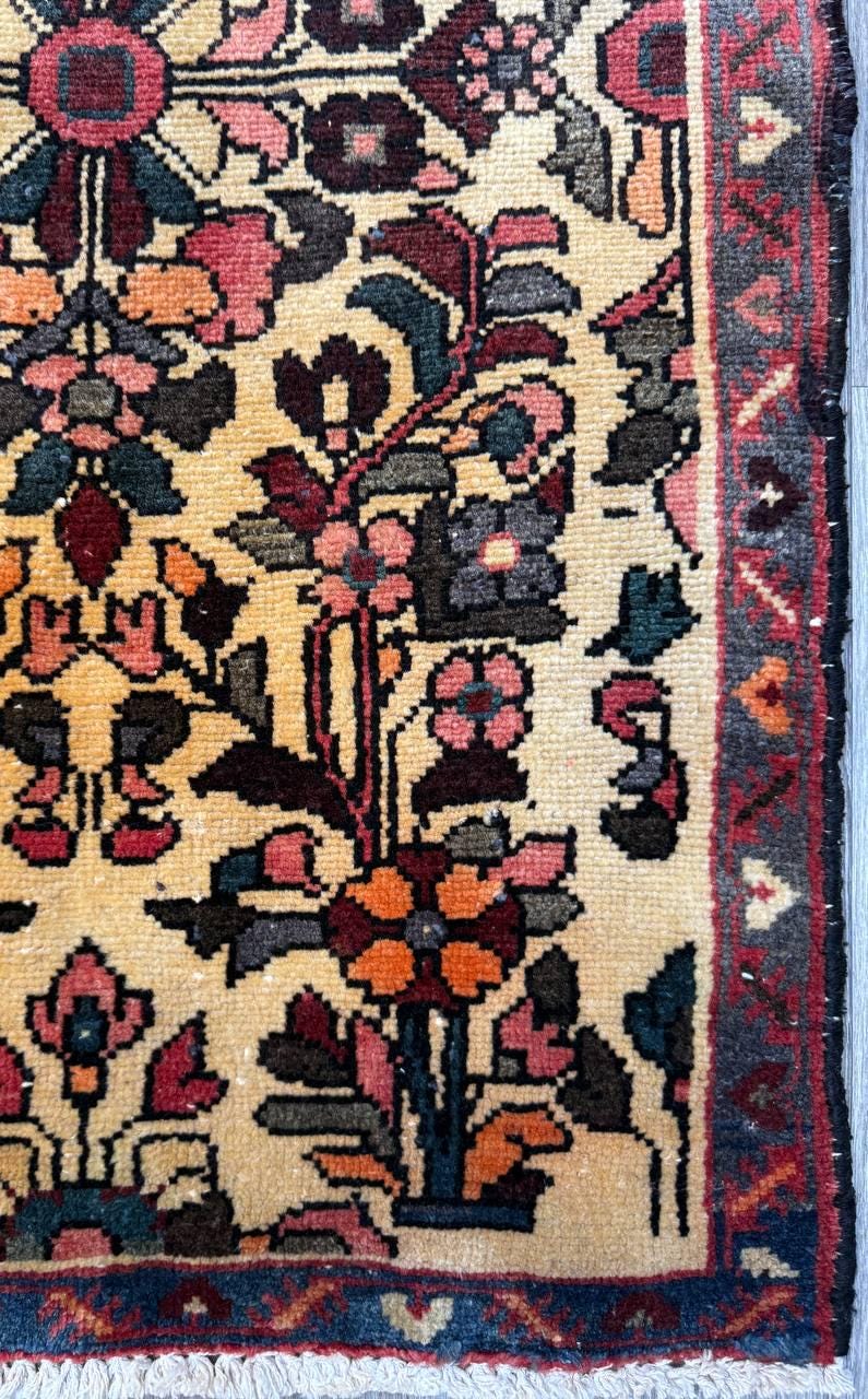 2.1x3.7 ft Vintage 1930s Adana Tribal Rug, Geometric Wool Carpet, Hand Knotted Oriental Village Accent