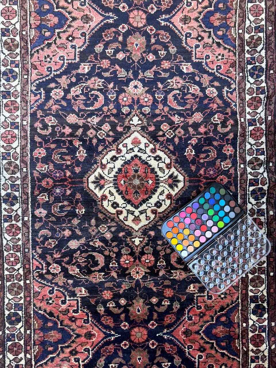 3.8x14 ft Vintage 1940s Anatolian Geometric Runner: Hand Knotted Village Wool Oriental Carpet