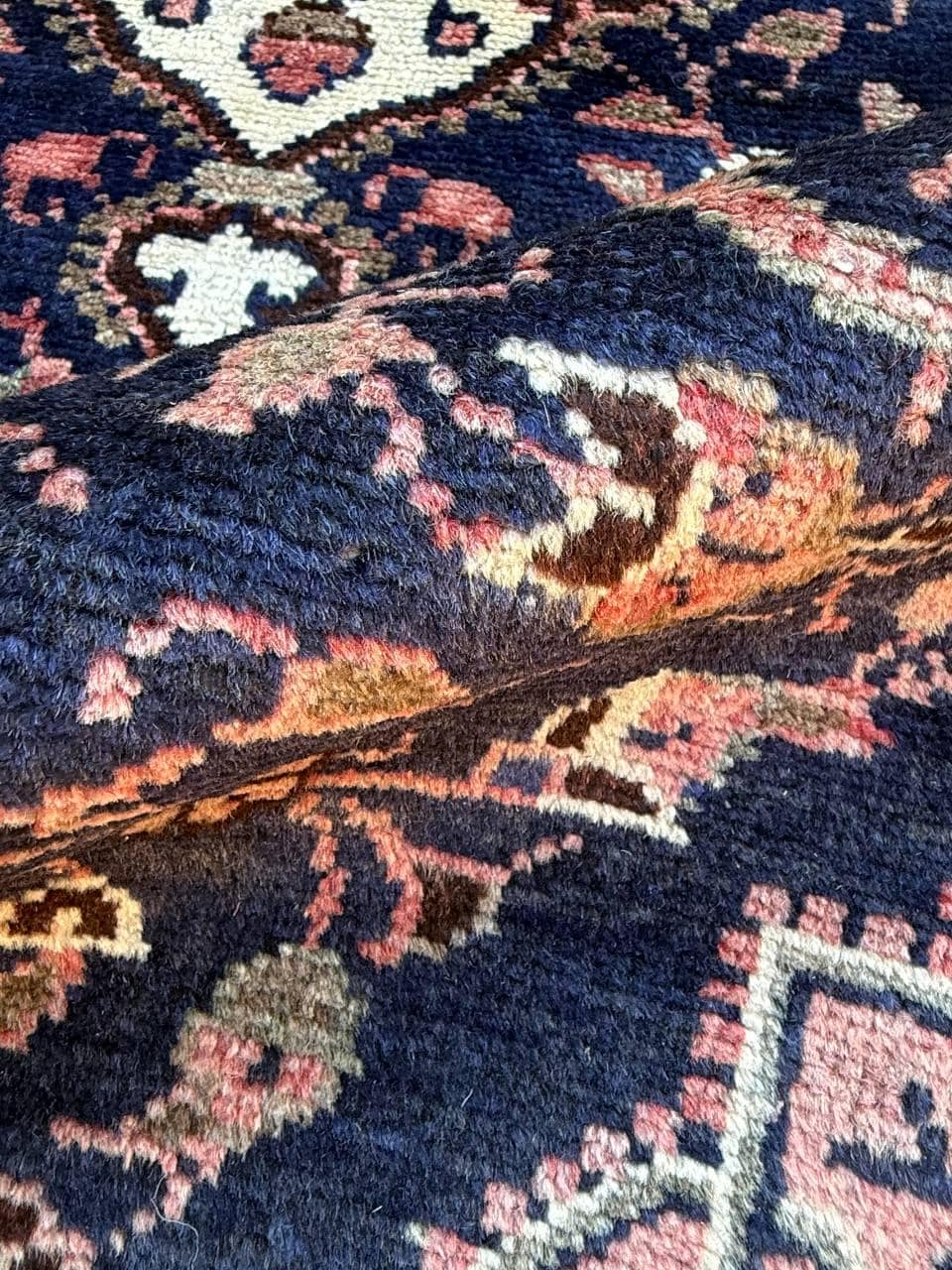 3.8x14 ft Vintage 1940s Anatolian Geometric Runner: Hand Knotted Village Wool Oriental Carpet