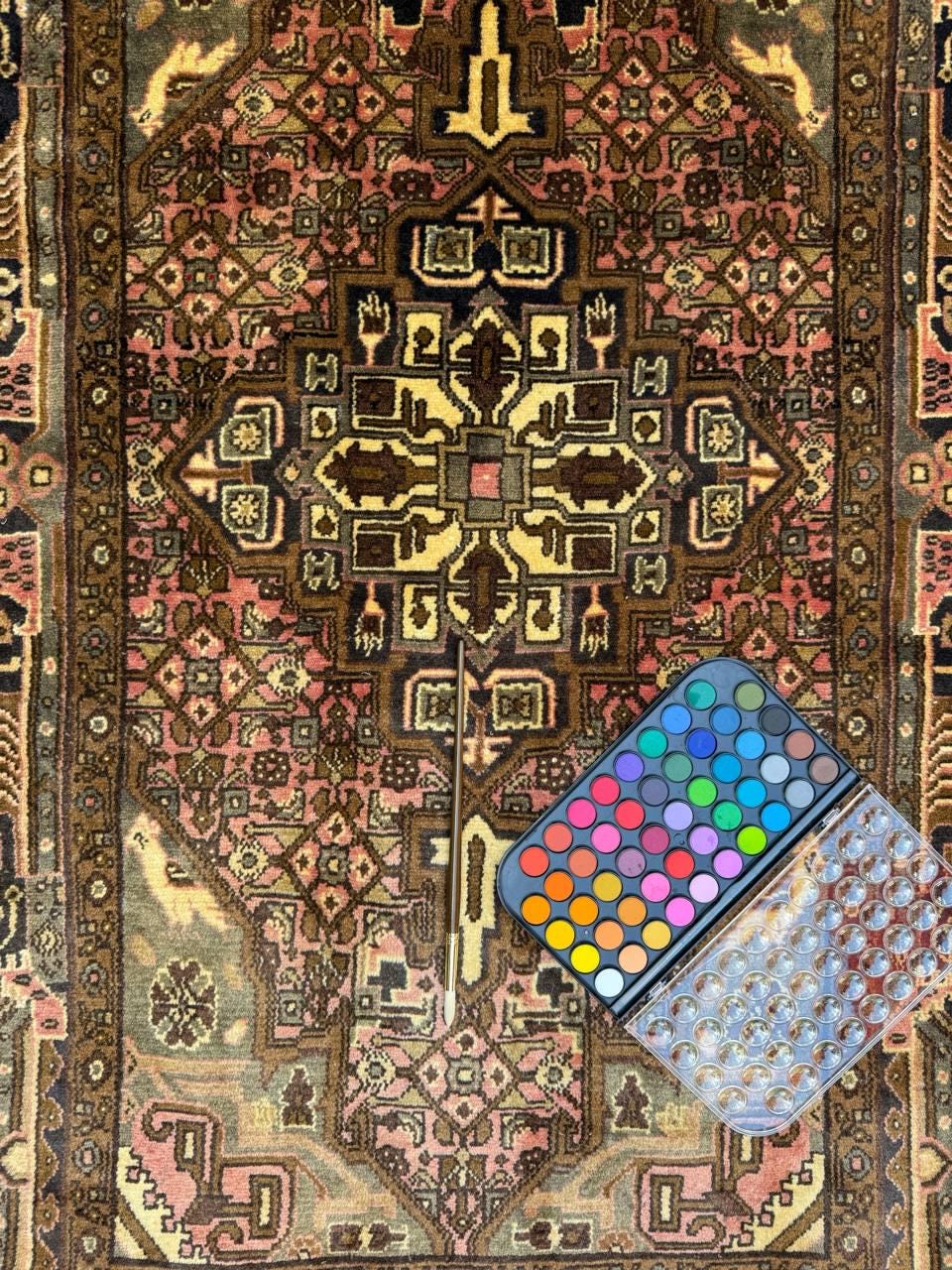 3x5 ft Farmhouse Rug, 1920s Vintage Geometric Wool Carpet, Anatolian Oriental Village Area Rug