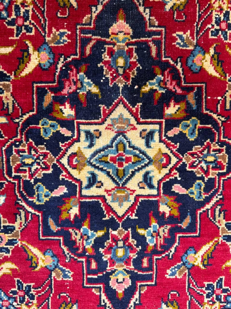 3x4 ft Vintage Wool Rug: 1930s Hand-Knotted Geometric Farmhouse Accent