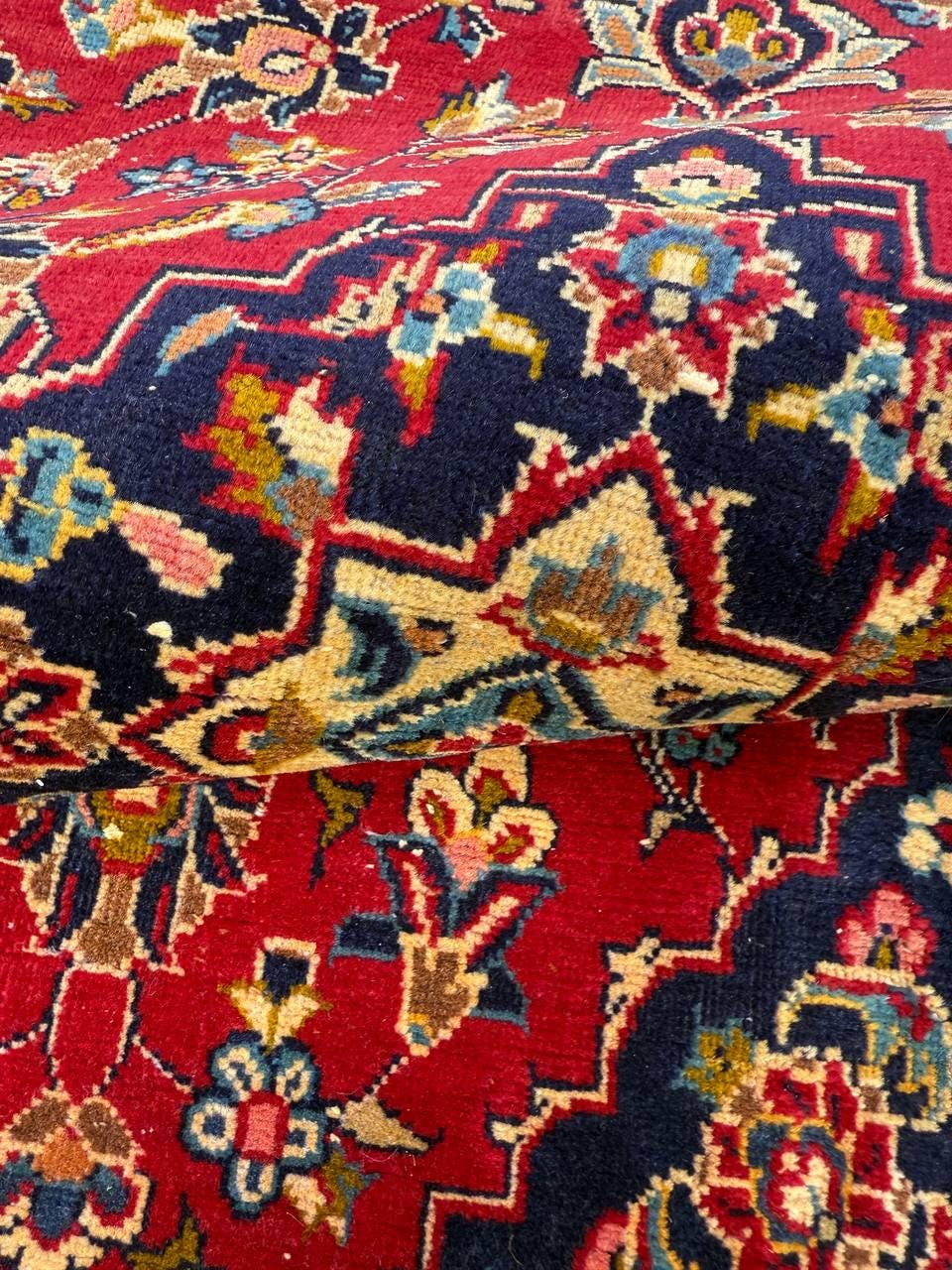 3x4 ft Vintage Wool Rug: 1930s Hand-Knotted Geometric Farmhouse Accent