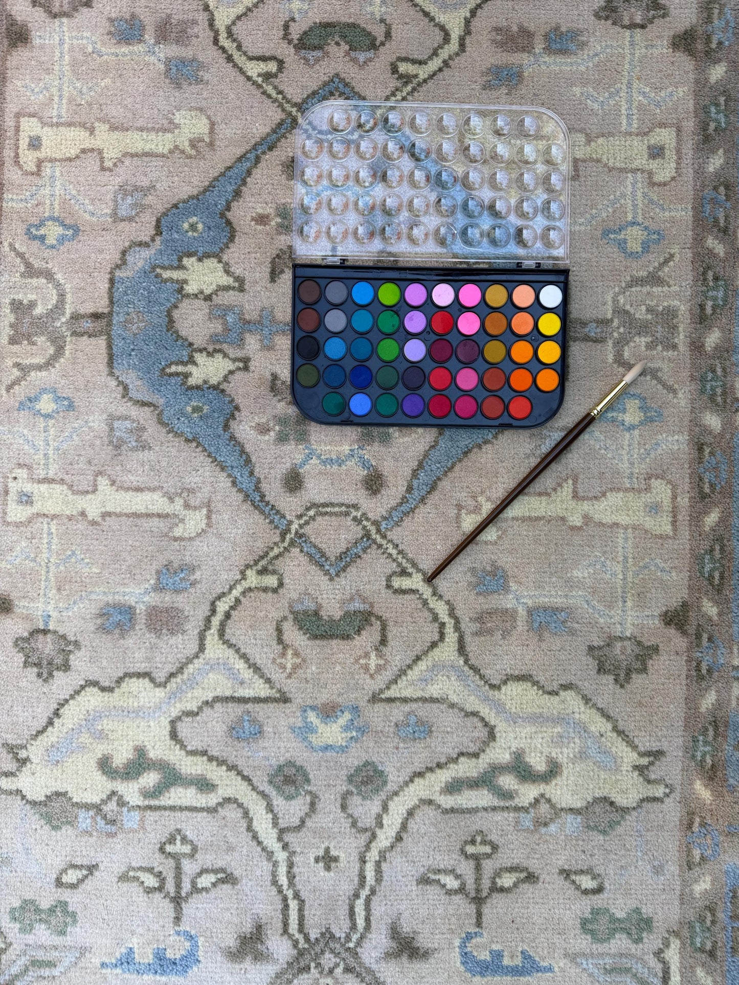 4x6 ft Anatolian Hand-Knotted Oushak Rug: Bohemian Wool Carpet