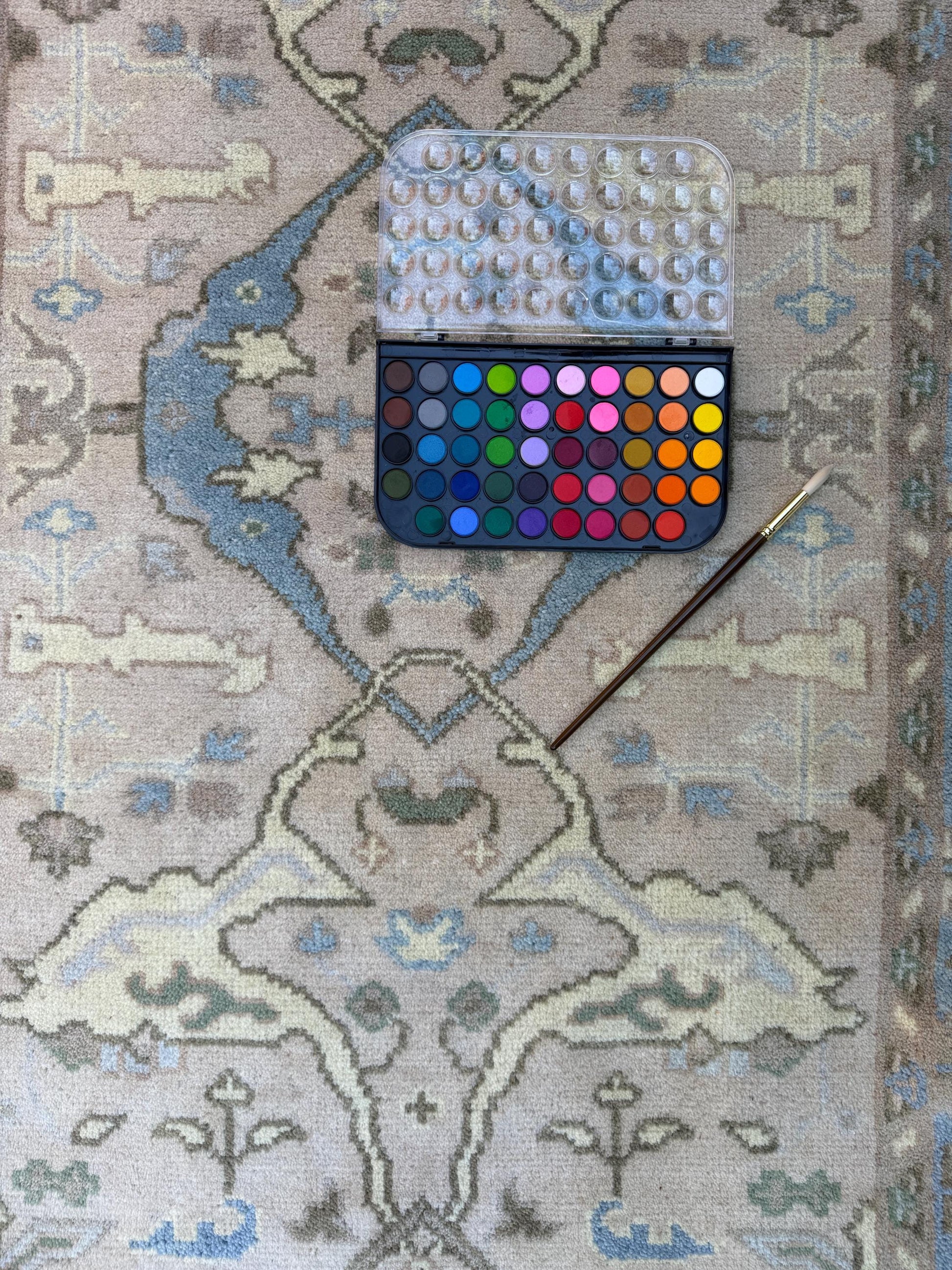 4x6 ft Anatolian Hand-Knotted Oushak Rug: Bohemian Wool Carpet