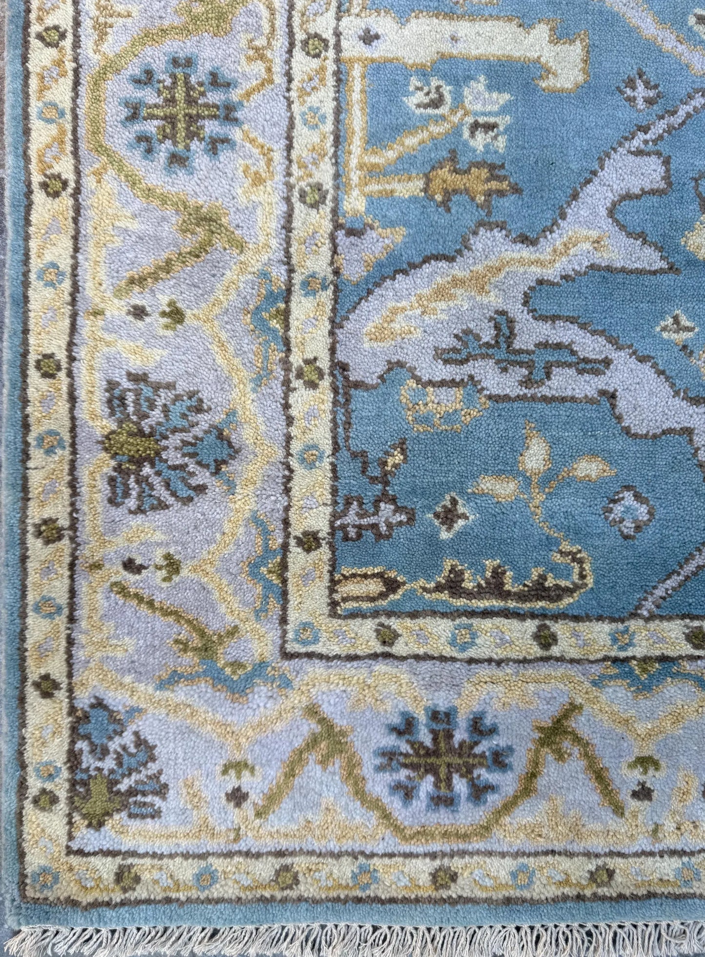 4x6 ft. Hand-Knotted Vintage Turkish Oushak Rug: Boho Wool Area Carpet