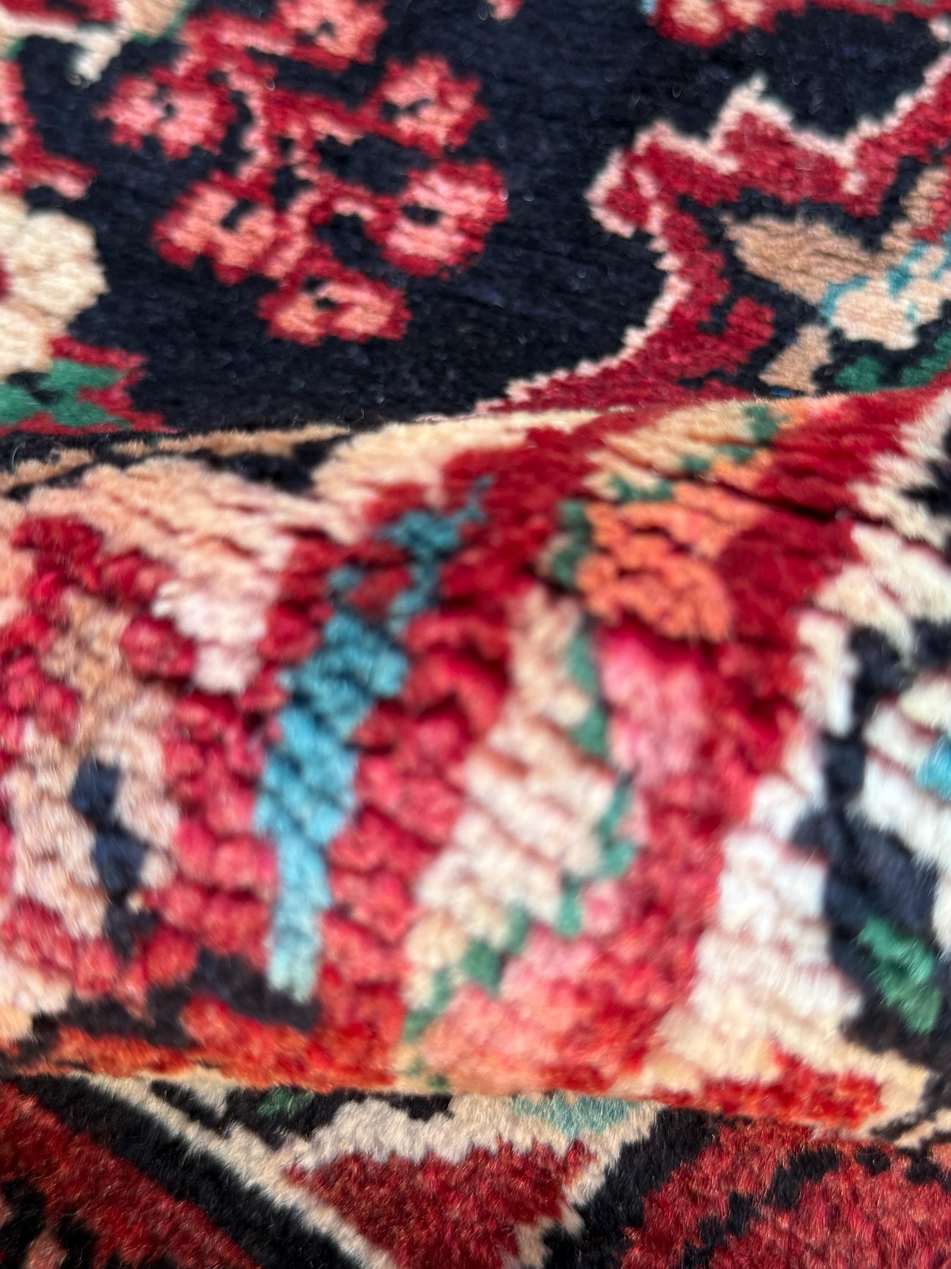 3.6x11 ft Vintage 1930s Runner Rug: Hand Knotted Wool Anatolian Tribal Carpet