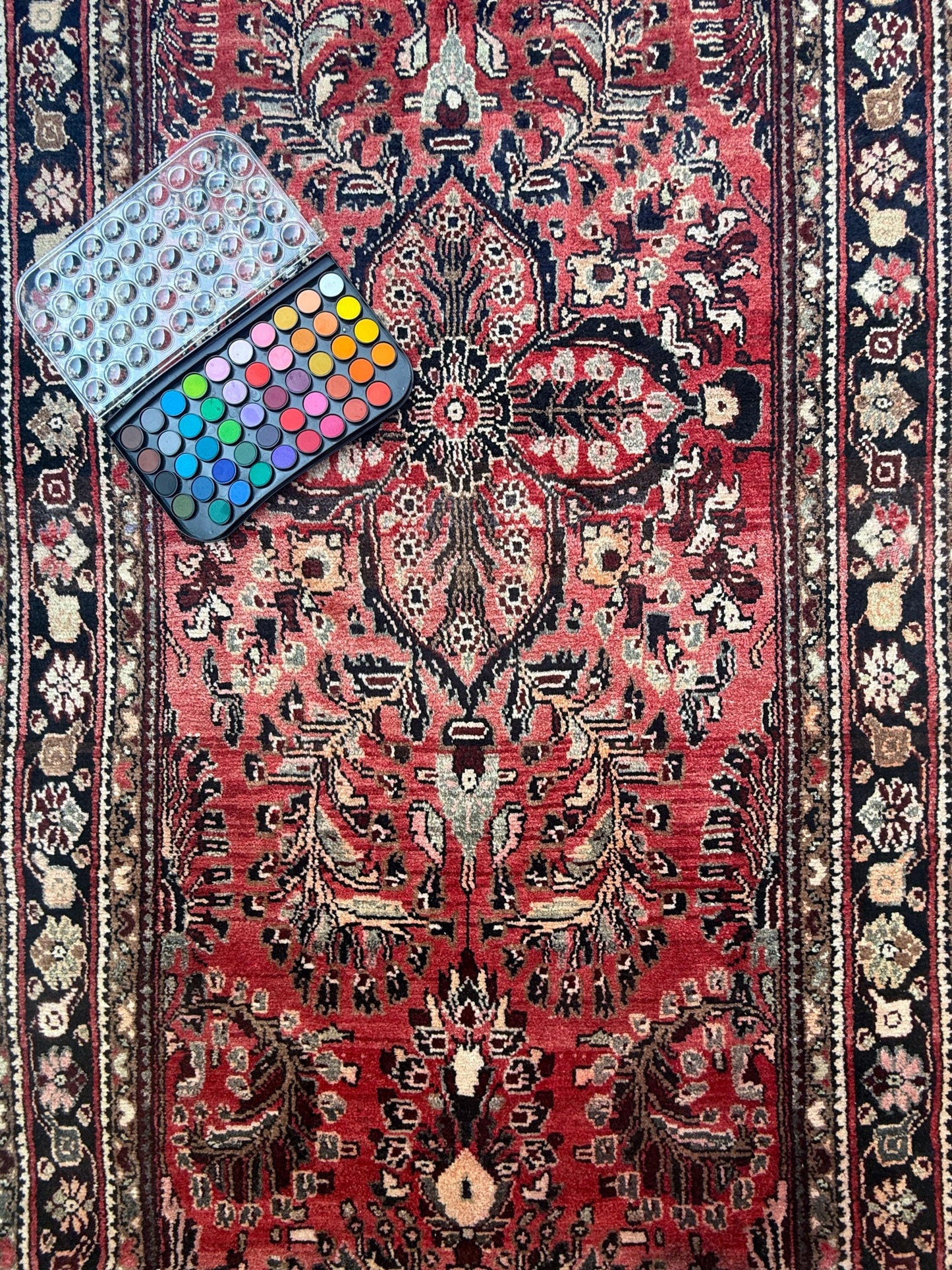 3.5x9.1 ft Vintage 1930s Rug: Authentic Anatolian Tribal Runner, Hand Knotted Wool Geometric Village Carpet