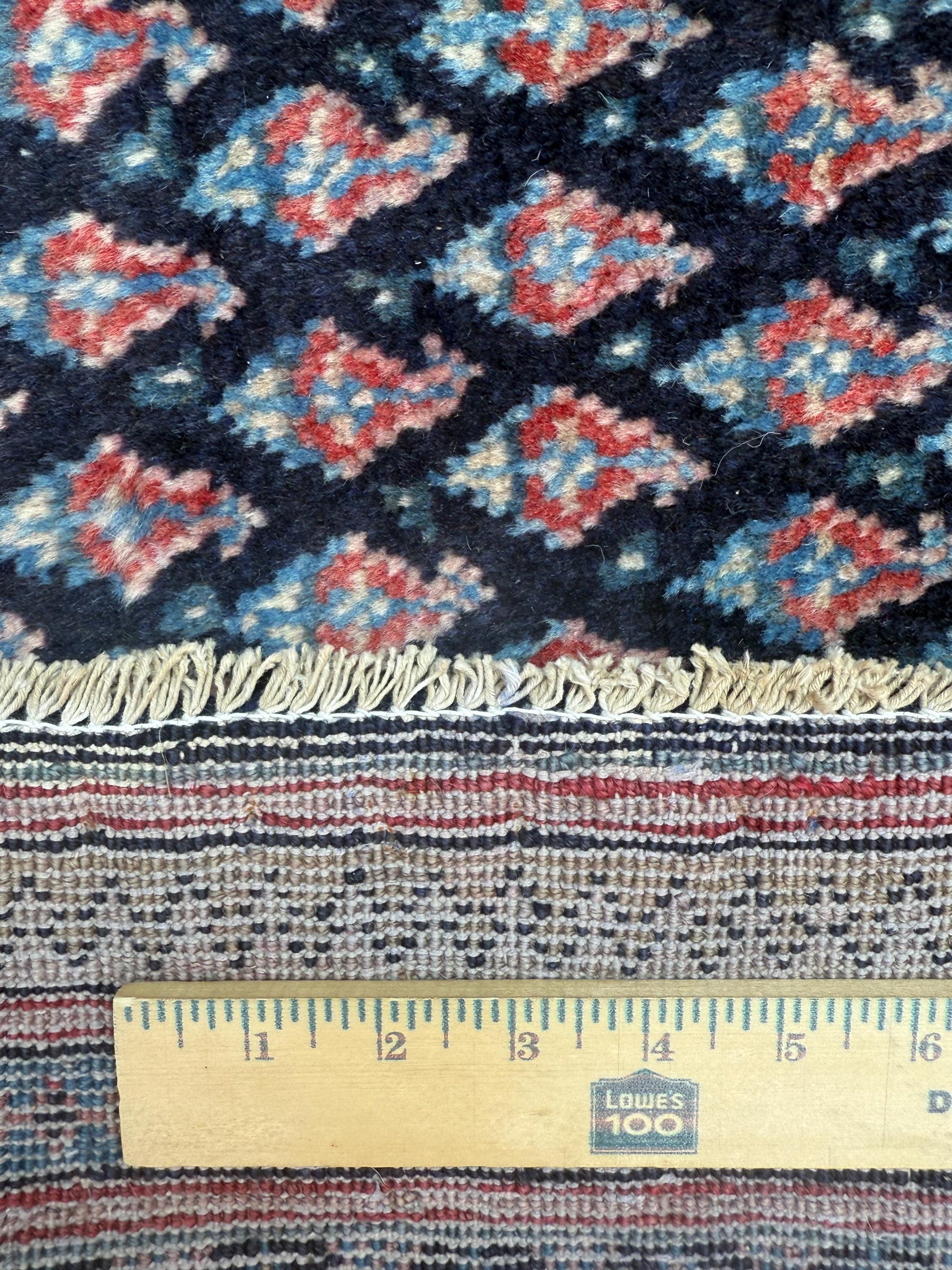 3.4x9.1 ft Vintage 1930s Runner Rug: Farmhouse Anatolian Village Carpet, Hand Knotted Wool Geometric Tribal Design
