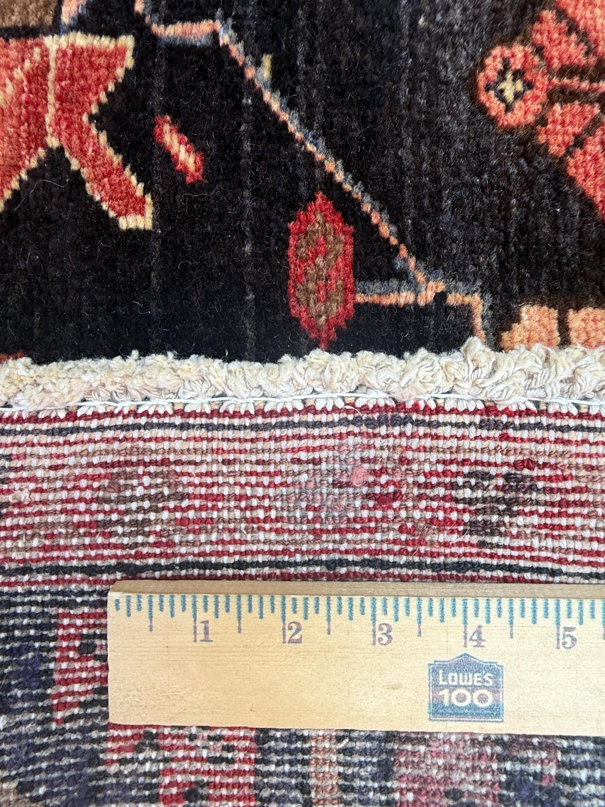 3.6x13.8 ft Vintage 1930s Runner Rug: Anatolian Village Carpet, Hand Knotted Wool Long Geometric Tribal Rug